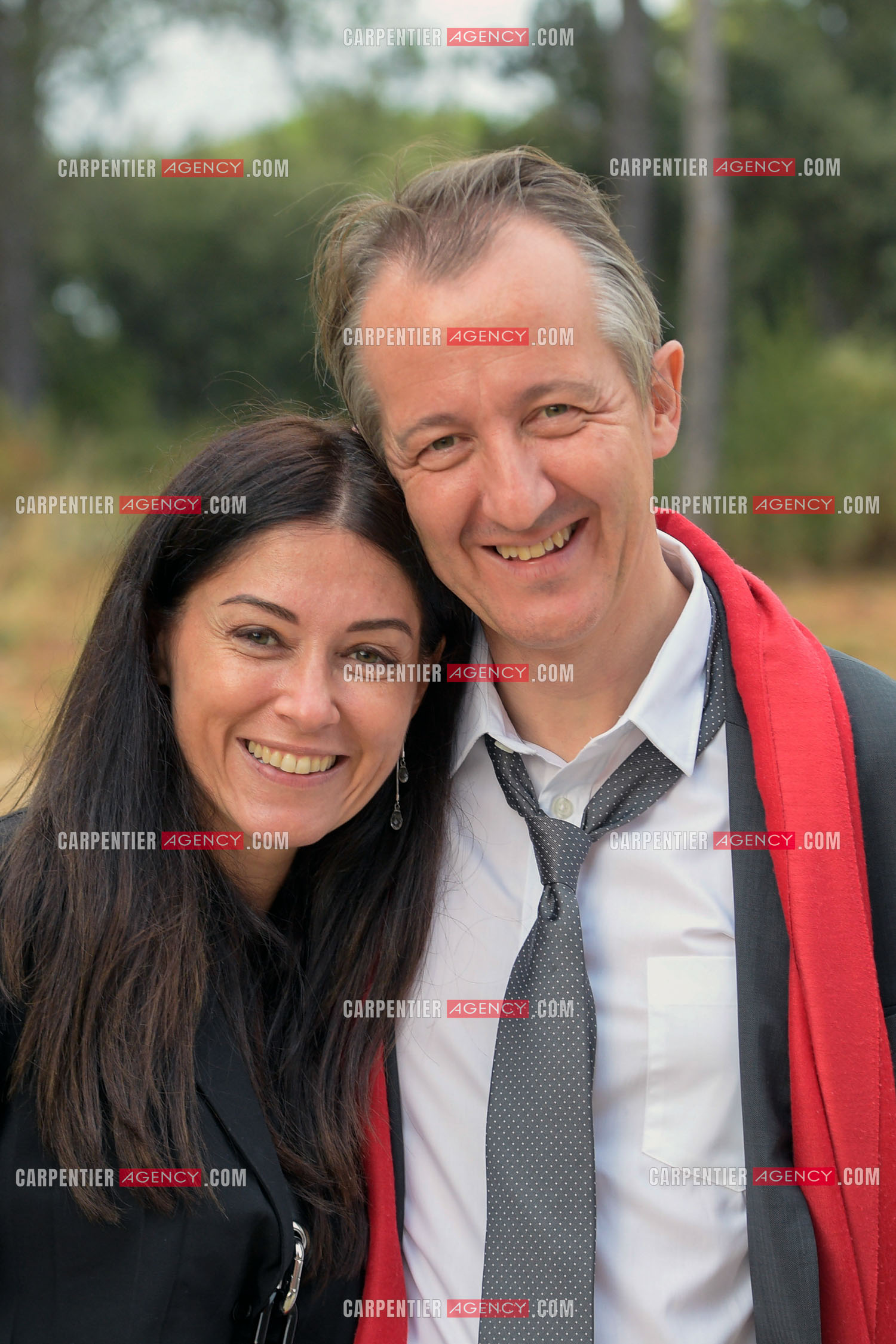Le journaliste et chroniqueur sur BFM TV Christophe Barbier et sa femme Pauline Courtin. ( Exclusif )