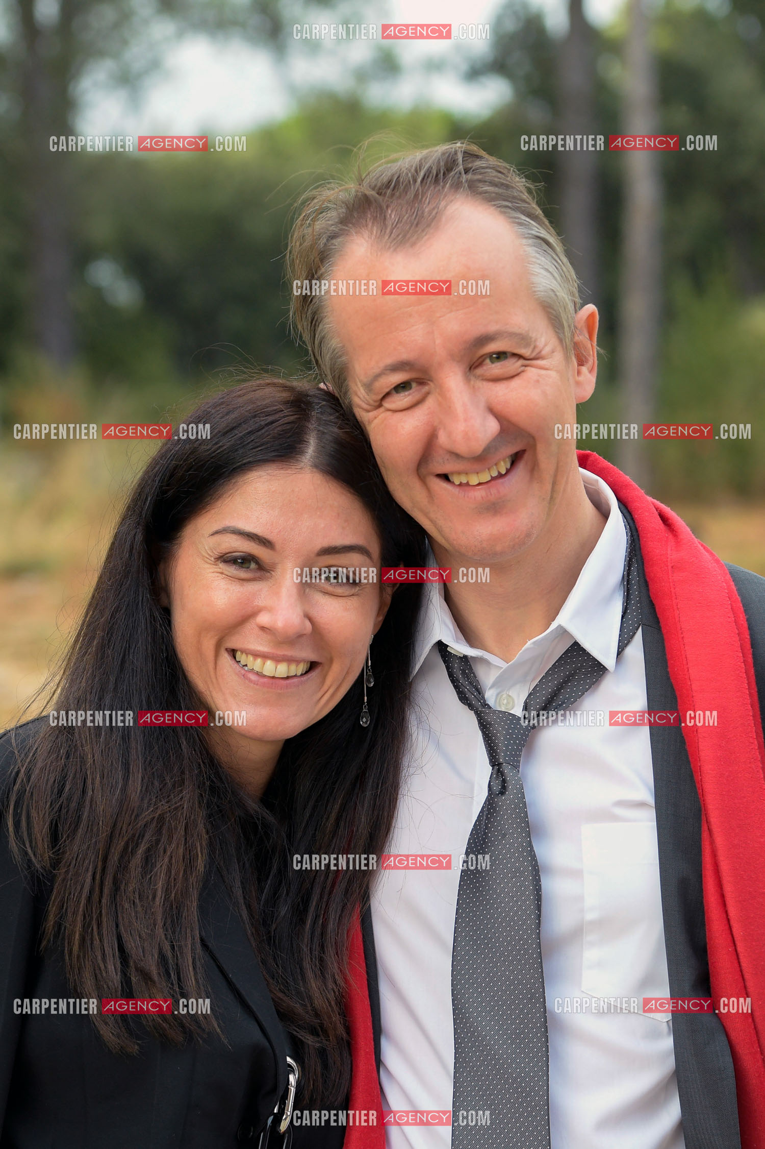 Le journaliste et chroniqueur sur BFM TV Christophe Barbier et sa femme Pauline Courtin. ( Exclusif )