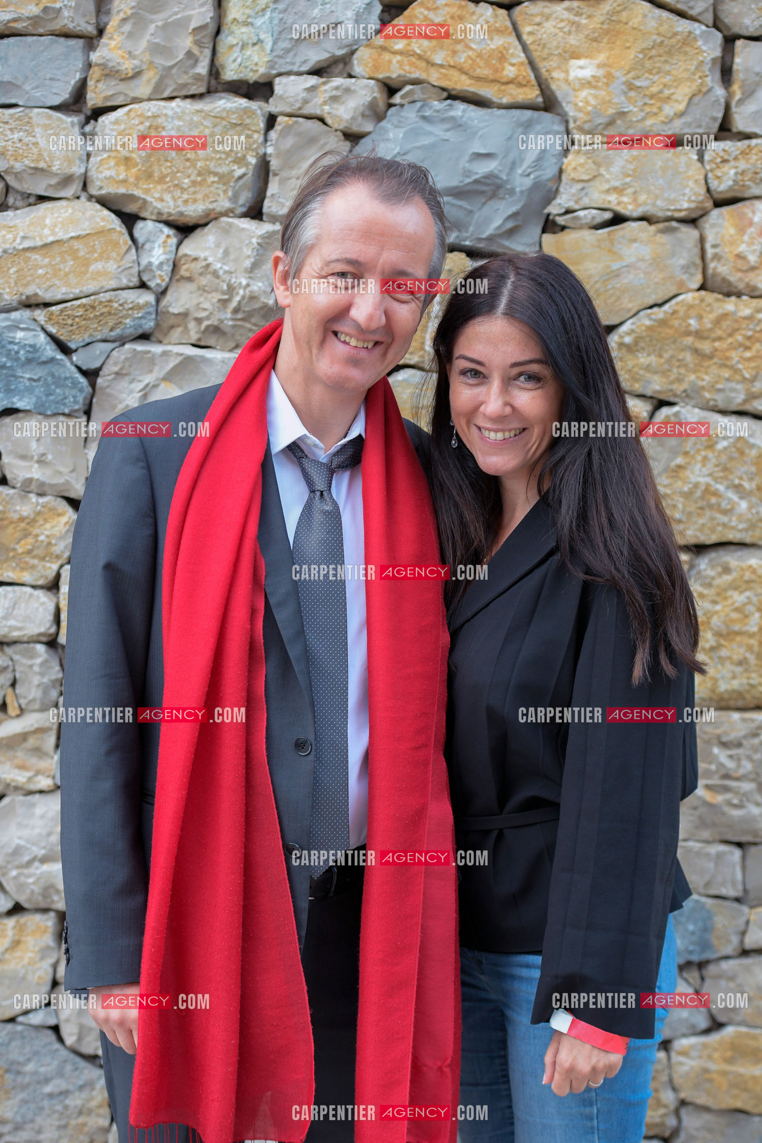 Le journaliste et chroniqueur sur BFM TV Christophe Barbier et sa femme Pauline Courtin. ( Exclusif )