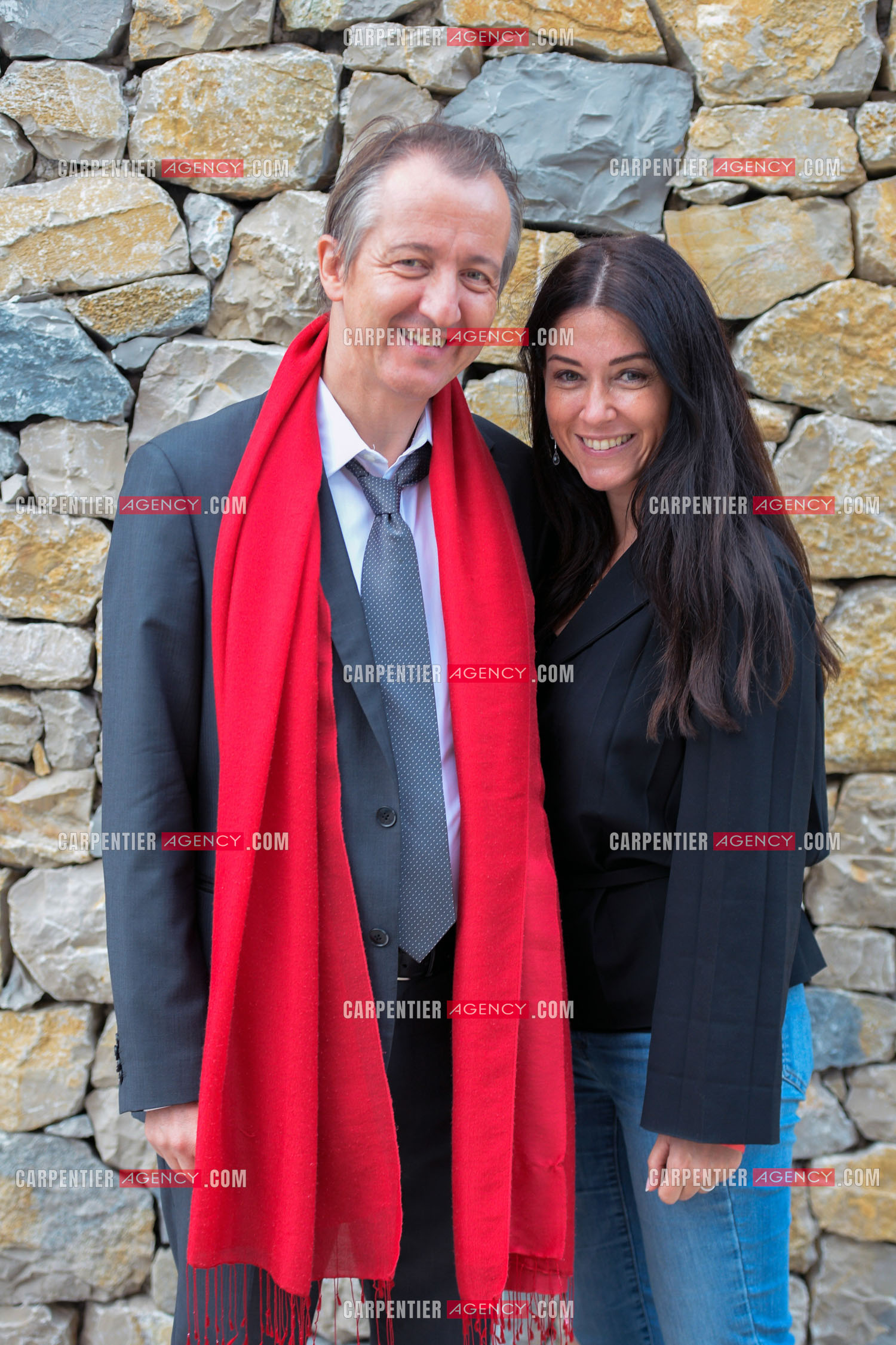 Le journaliste et chroniqueur sur BFM TV Christophe Barbier et sa femme Pauline Courtin. ( Exclusif )