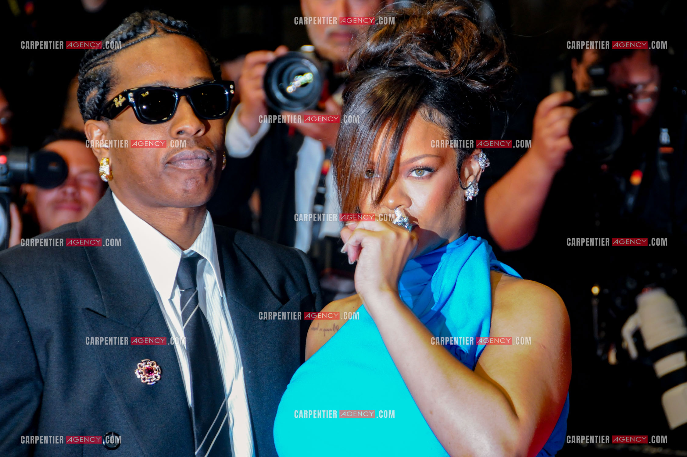 Festival de Cannes 2025. 78e édition, du 13 au 24 mai 2025. Rihanna et A$AP Rocky assistent à la projection  de “Highest 2 Lowest“ au Palais des Festivals.