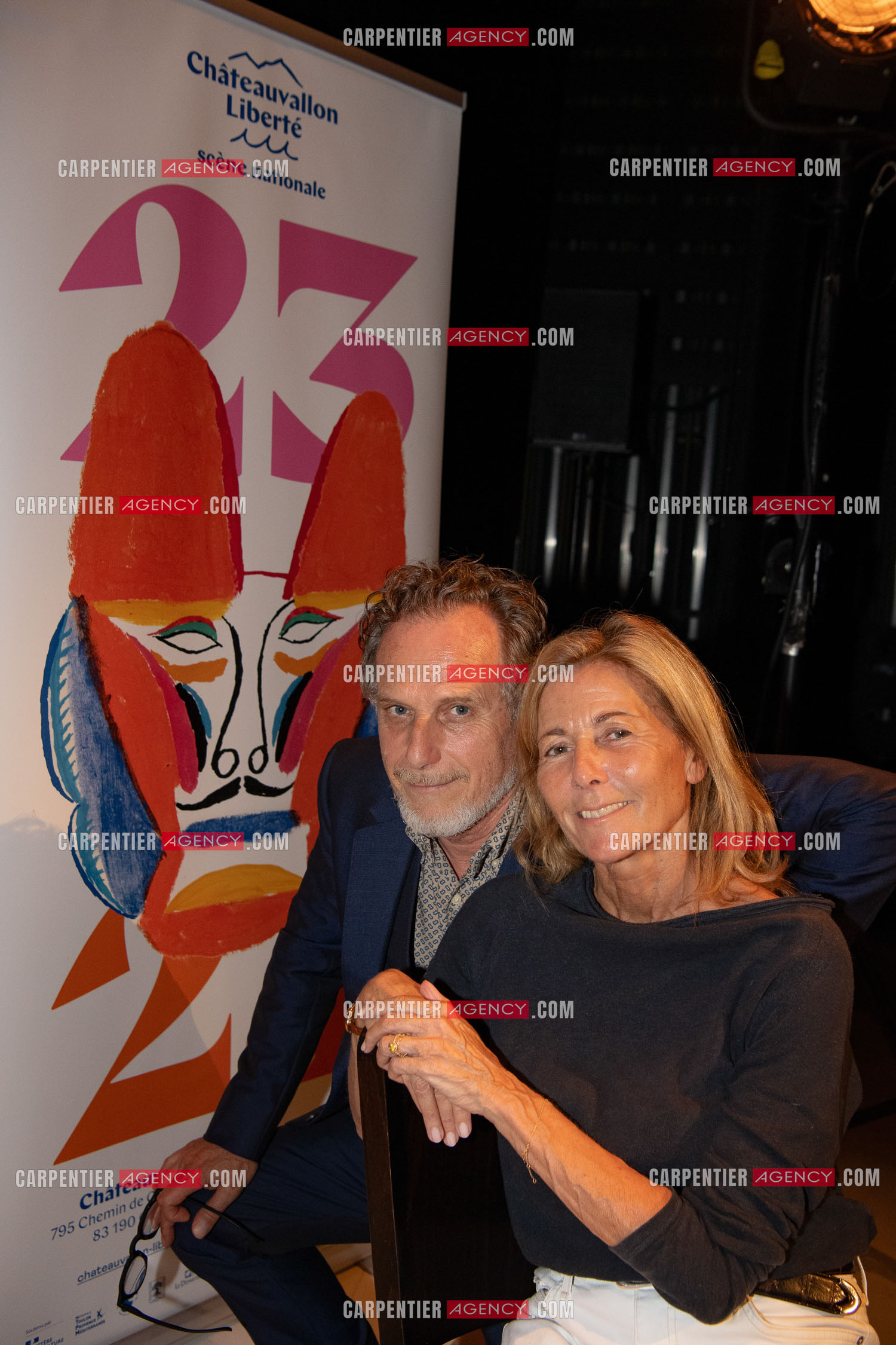 L'acteur Charles Berling et la journaliste Claire Chazal.    ( Exclusif )