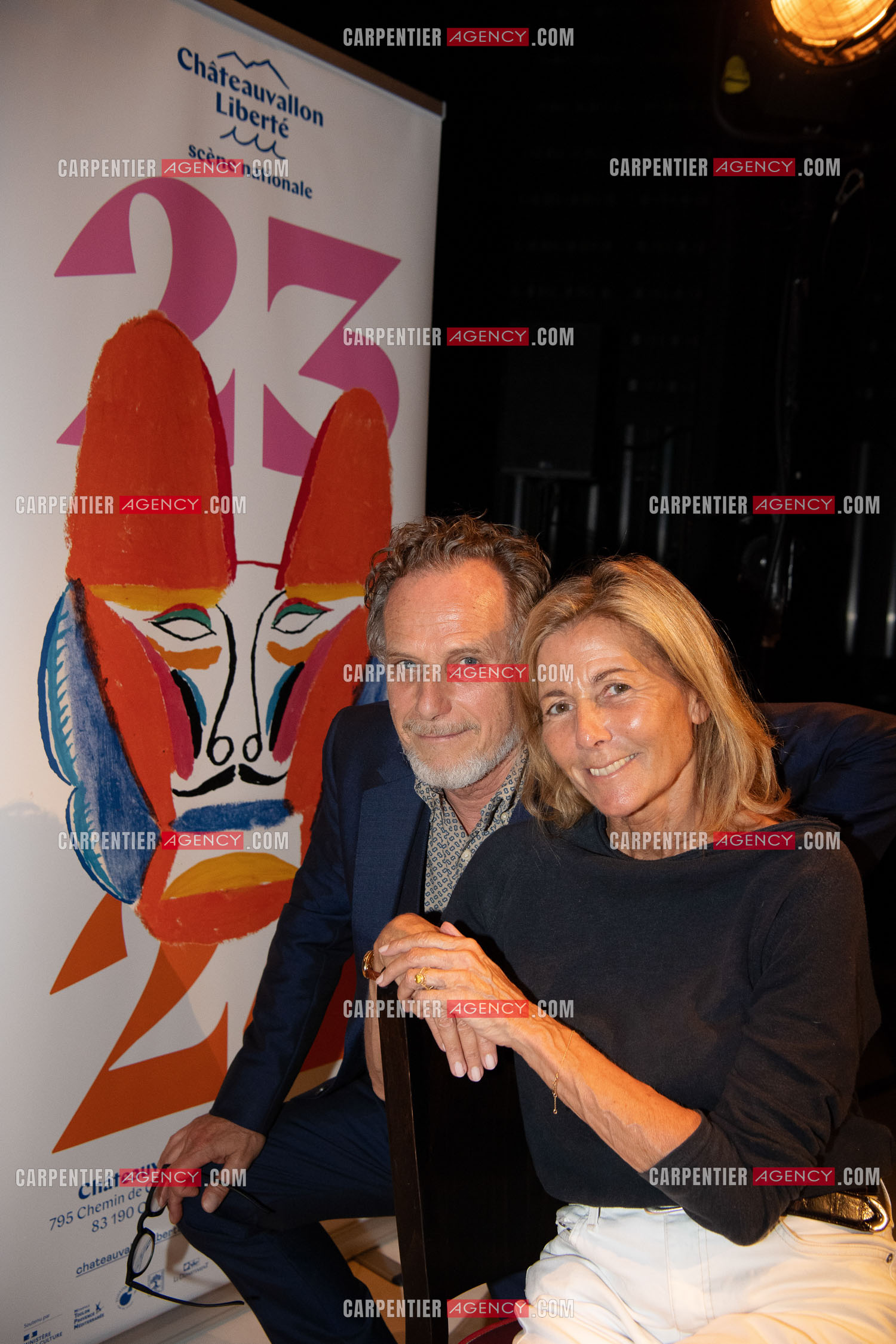 L'acteur Charles Berling et la journaliste Claire Chazal.    ( Exclusif )