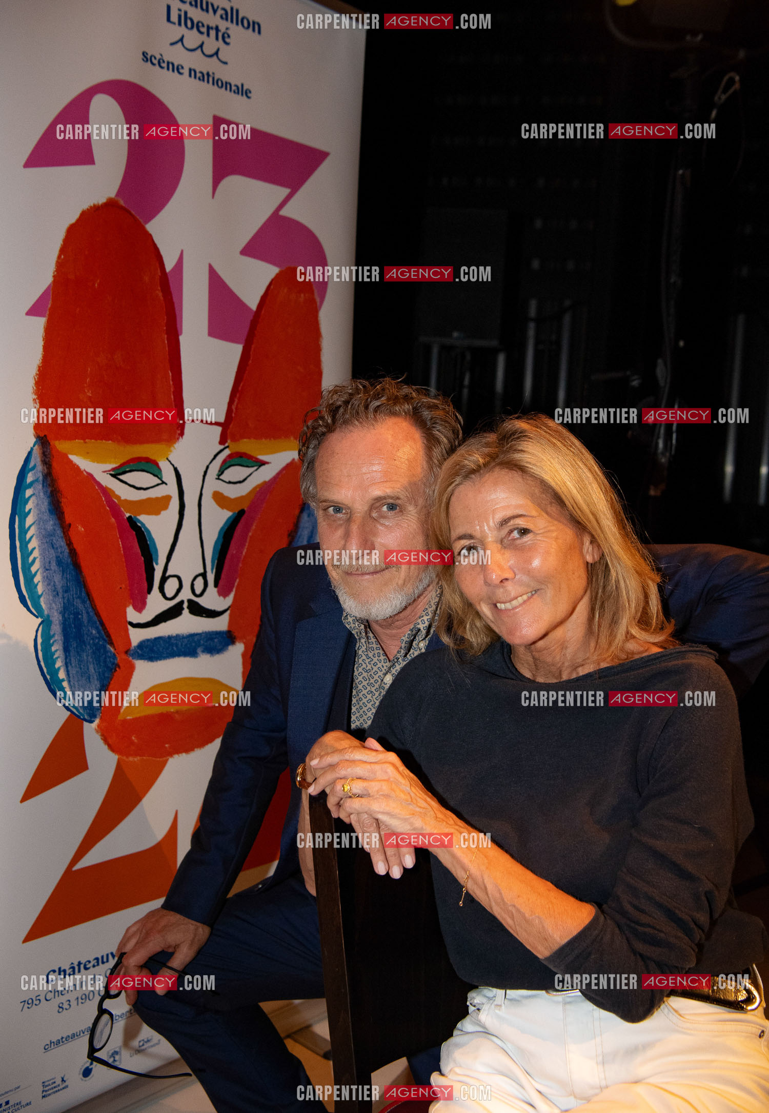 L'acteur Charles Berling et la journaliste Claire Chazal.    ( Exclusif )