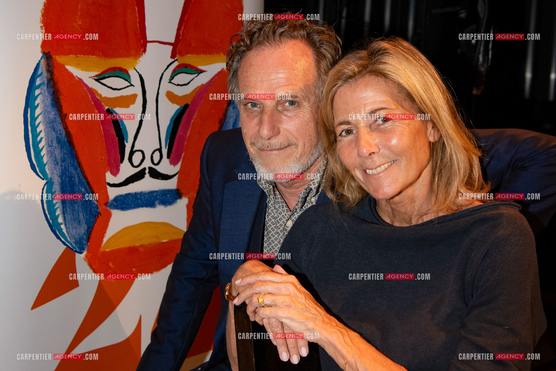 L'acteur Charles Berling et la journaliste Claire Chazal.    ( Exclusif )