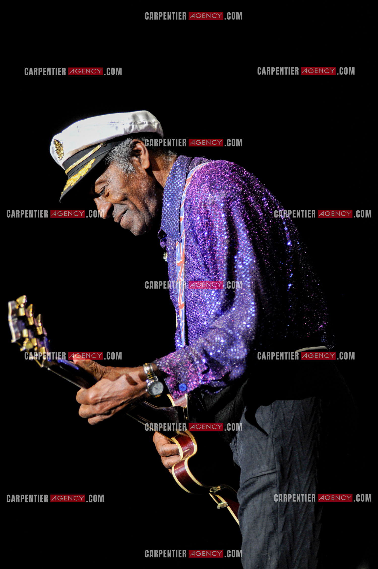 Le chanteur Américain Chuck Berry lors de son concert au Zénith de Paris le 14 Novembre 2008.   ( Exclusif )