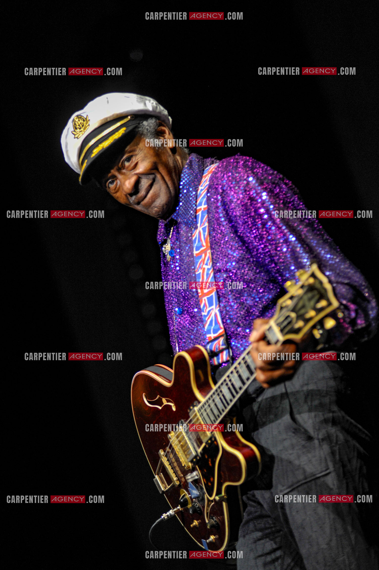 Le chanteur Américain Chuck Berry lors de son concert au Zénith de Paris le 14 Novembre 2008.   ( Exclusif )