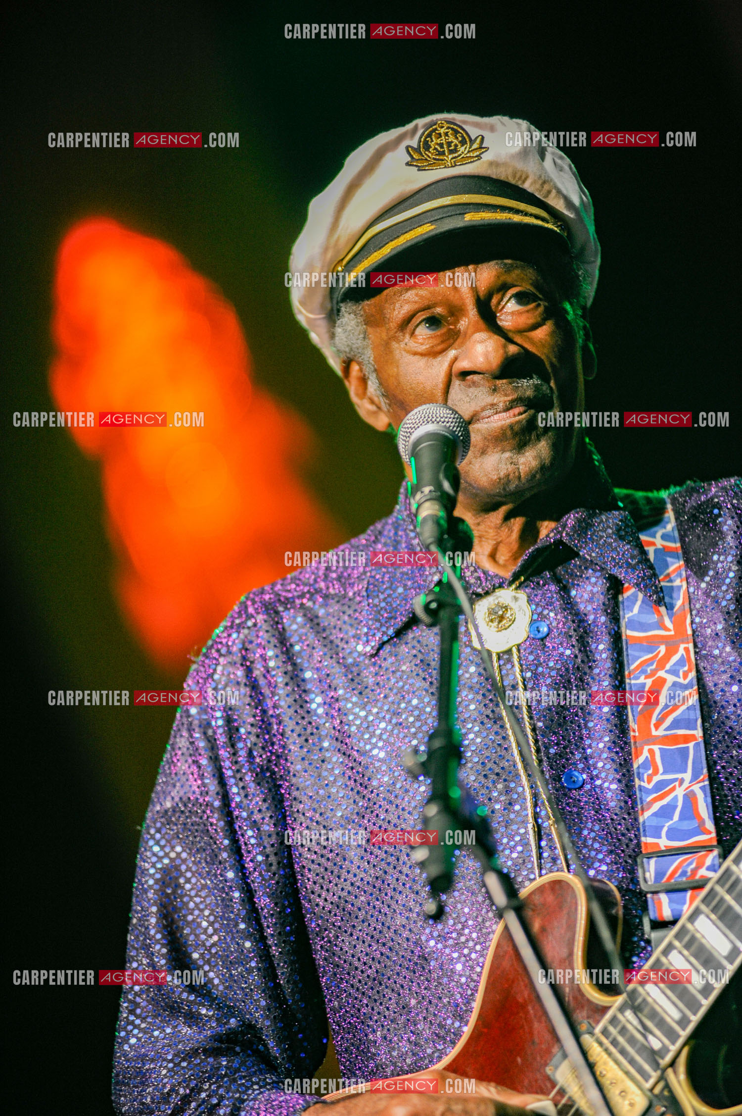 Le chanteur Américain Chuck Berry lors de son concert au Zénith de Paris le 14 Novembre 2008.   ( Exclusif )