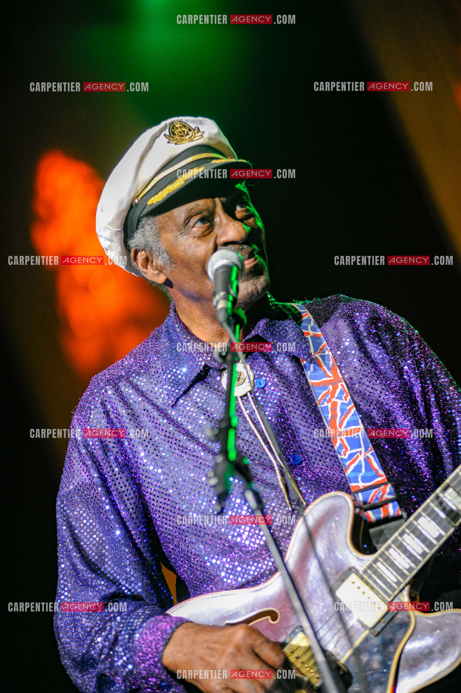 Le chanteur Américain Chuck Berry lors de son concert au Zénith de Paris le 14 Novembre 2008.   ( Exclusif )