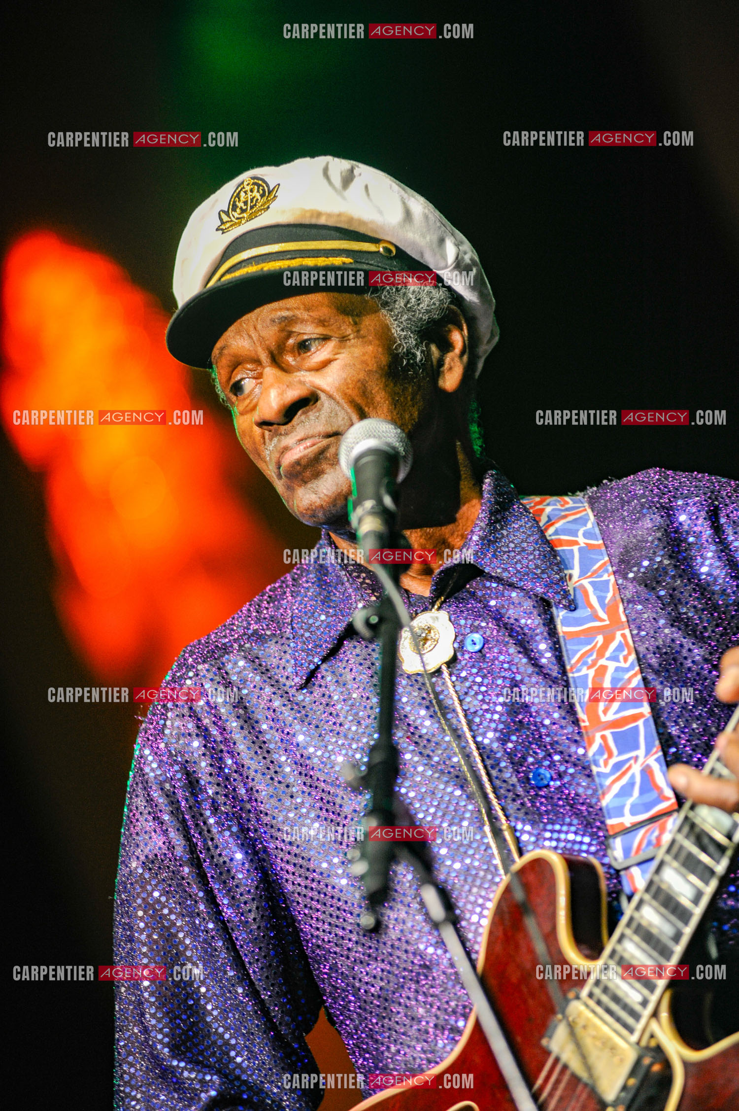 Le chanteur Américain Chuck Berry lors de son concert au Zénith de Paris le 14 Novembre 2008.   ( Exclusif )