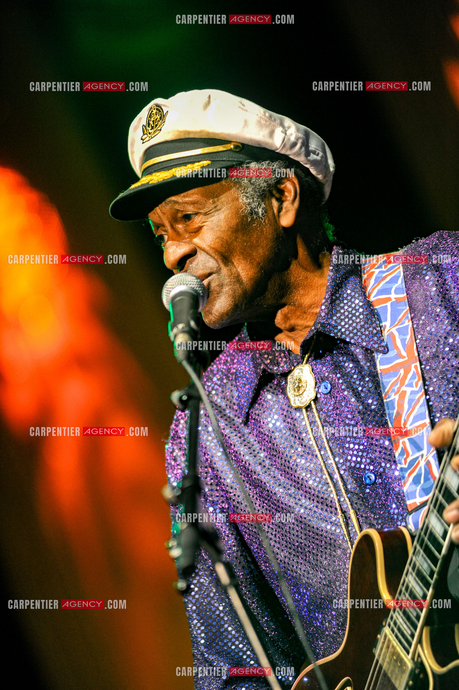 Le chanteur Américain Chuck Berry lors de son concert au Zénith de Paris le 14 Novembre 2008.   ( Exclusif )