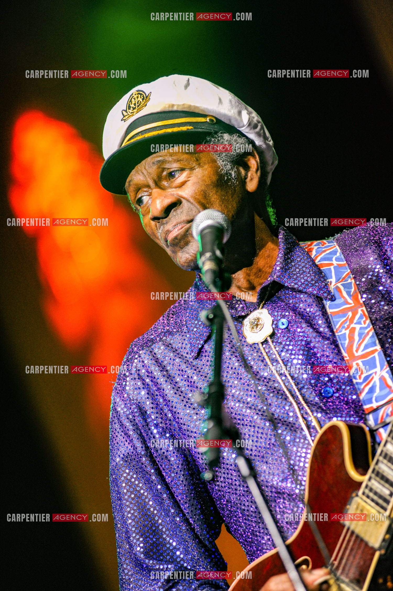 Le chanteur Américain Chuck Berry lors de son concert au Zénith de Paris le 14 Novembre 2008.   ( Exclusif )