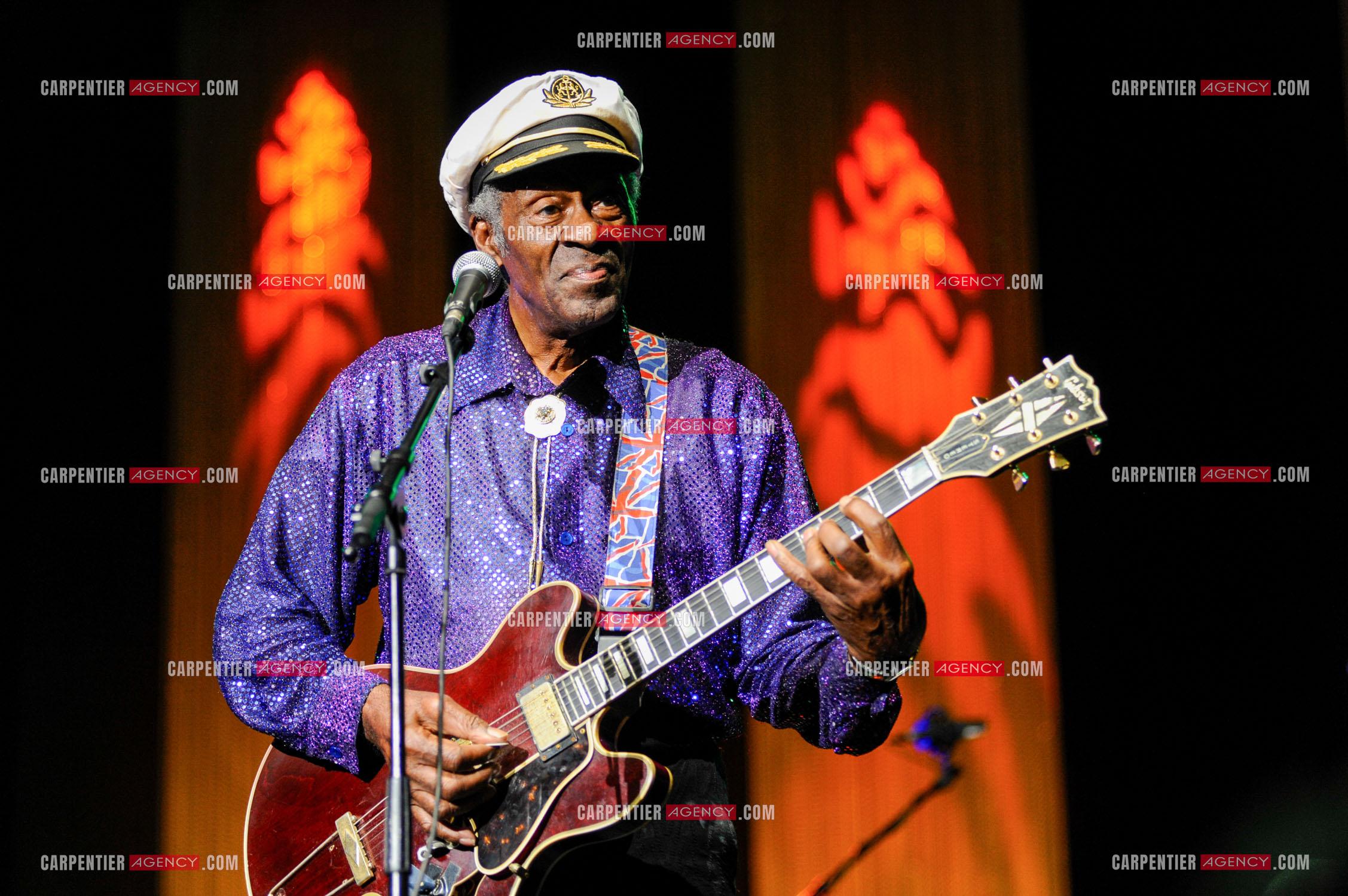 Le chanteur Américain Chuck Berry lors de son concert au Zénith de Paris le 14 Novembre 2008.   ( Exclusif )
