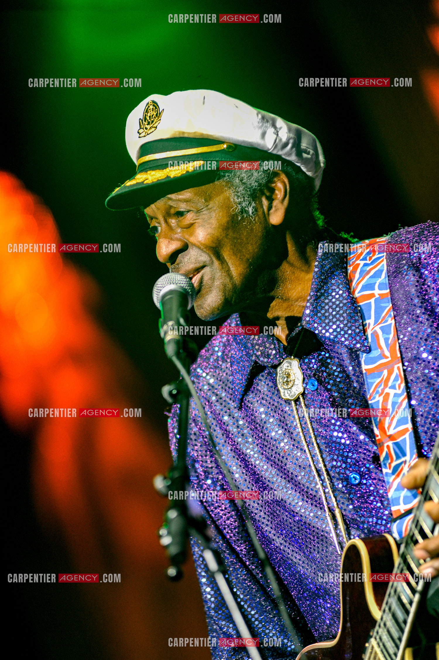 Le chanteur Américain Chuck Berry lors de son concert au Zénith de Paris le 14 Novembre 2008.   ( Exclusif )