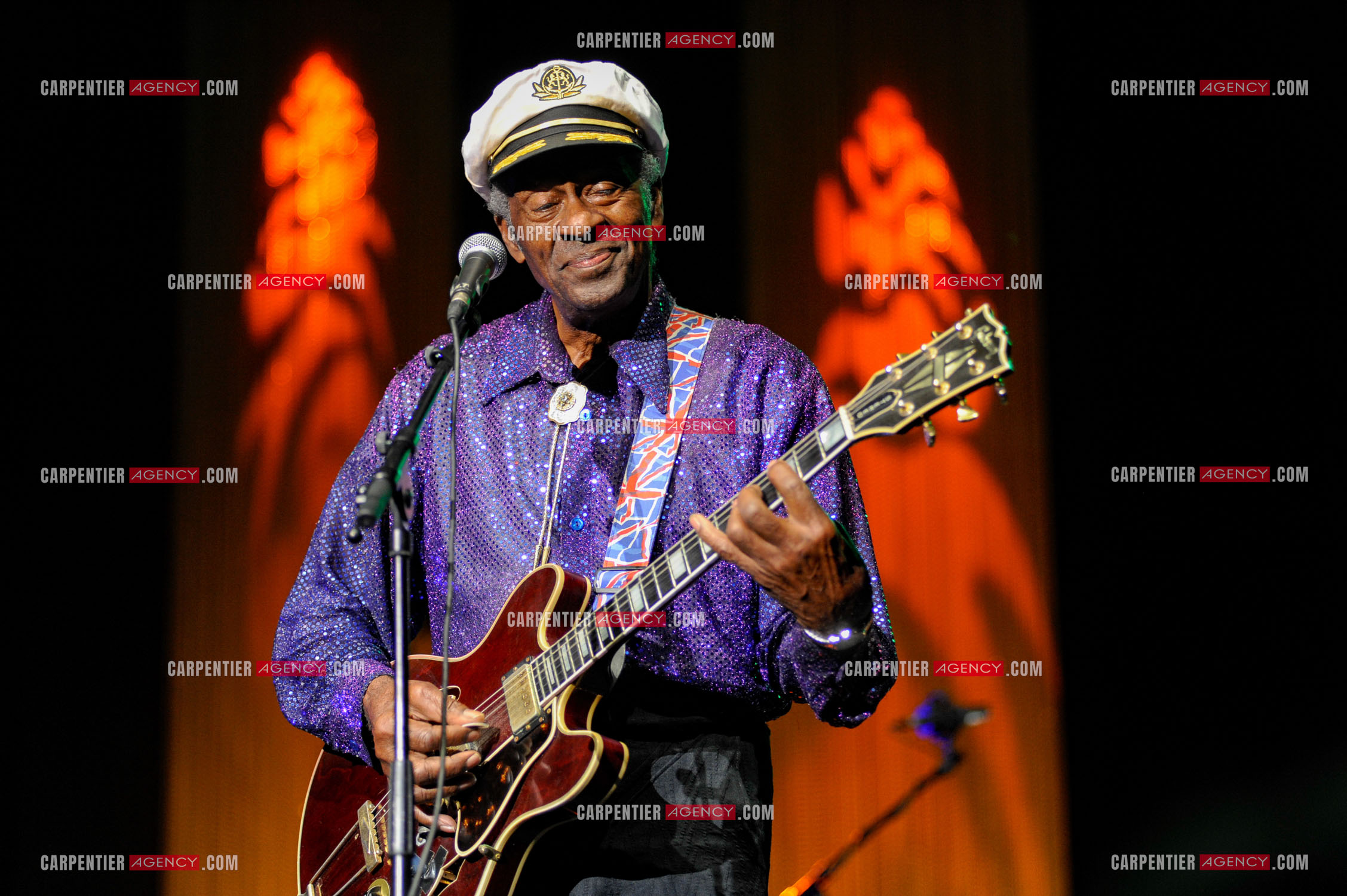 Le chanteur Américain Chuck Berry lors de son concert au Zénith de Paris le 14 Novembre 2008.   ( Exclusif )