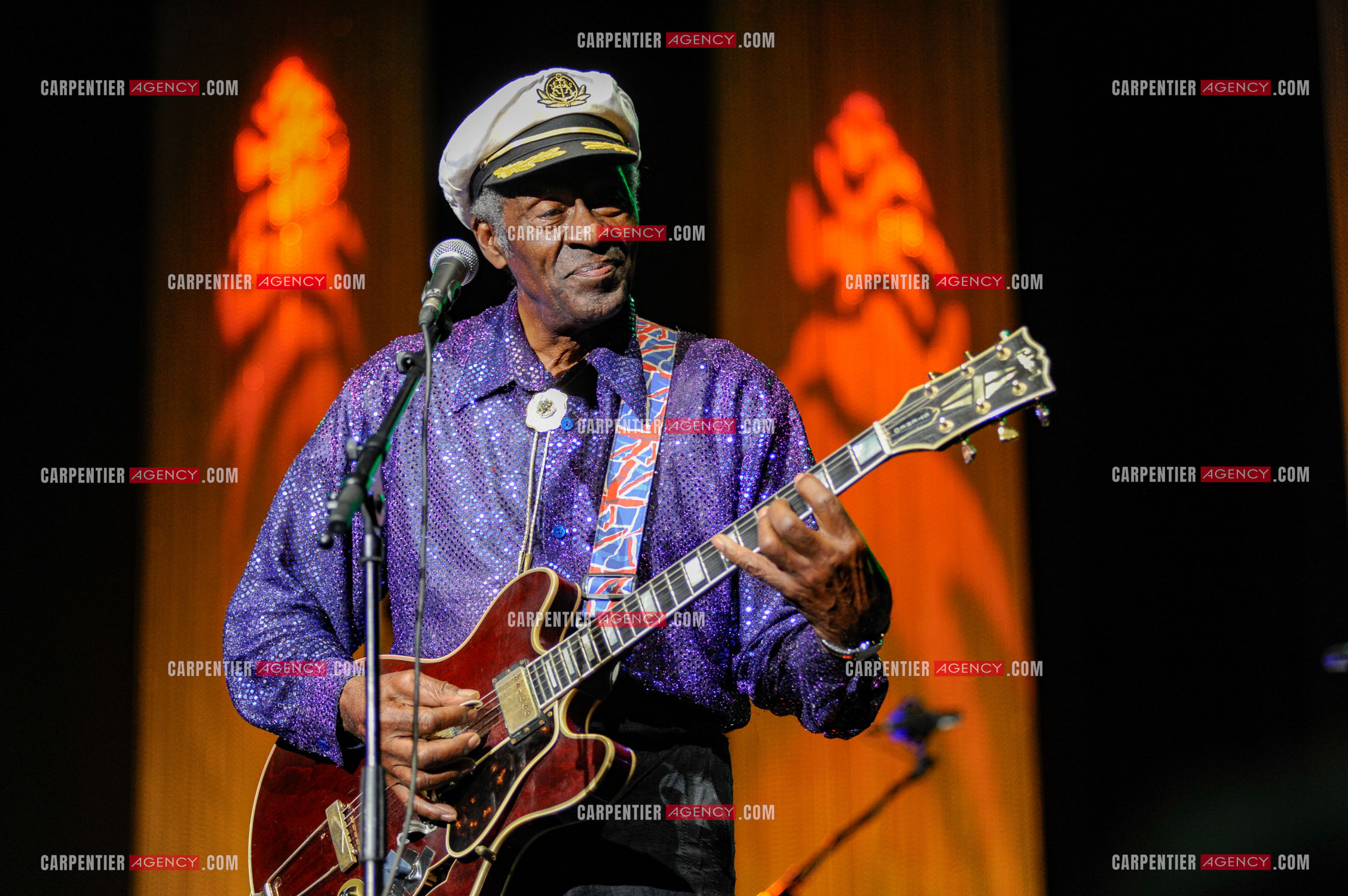 Le chanteur Américain Chuck Berry lors de son concert au Zénith de Paris le 14 Novembre 2008.   ( Exclusif )