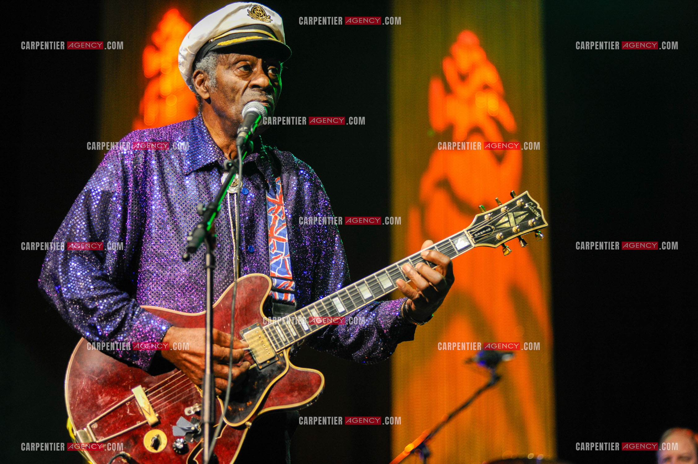 Le chanteur Américain Chuck Berry lors de son concert au Zénith de Paris le 14 Novembre 2008.   ( Exclusif )