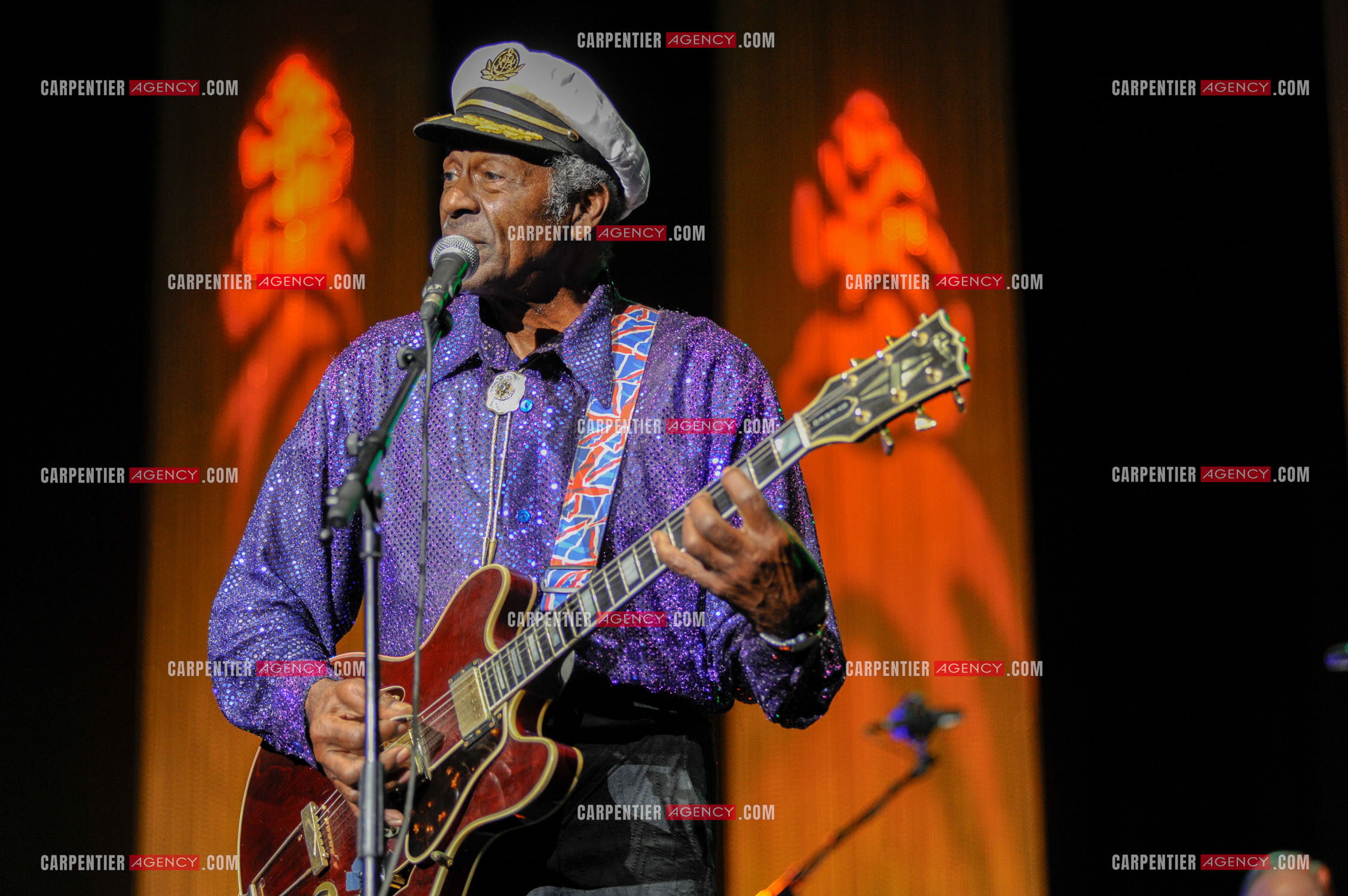 Le chanteur Américain Chuck Berry lors de son concert au Zénith de Paris le 14 Novembre 2008.   ( Exclusif )