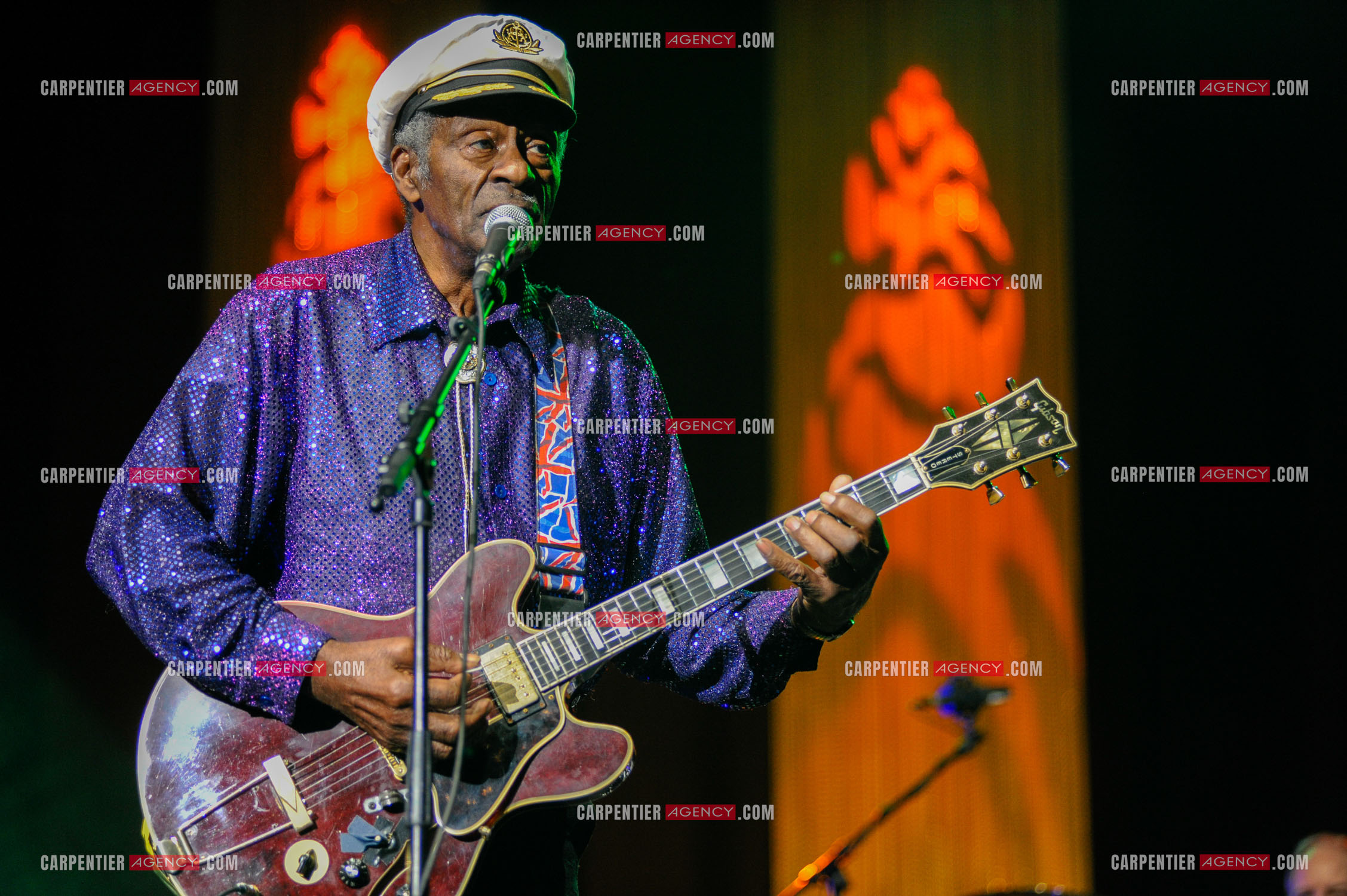 Le chanteur Américain Chuck Berry lors de son concert au Zénith de Paris le 14 Novembre 2008.   ( Exclusif )