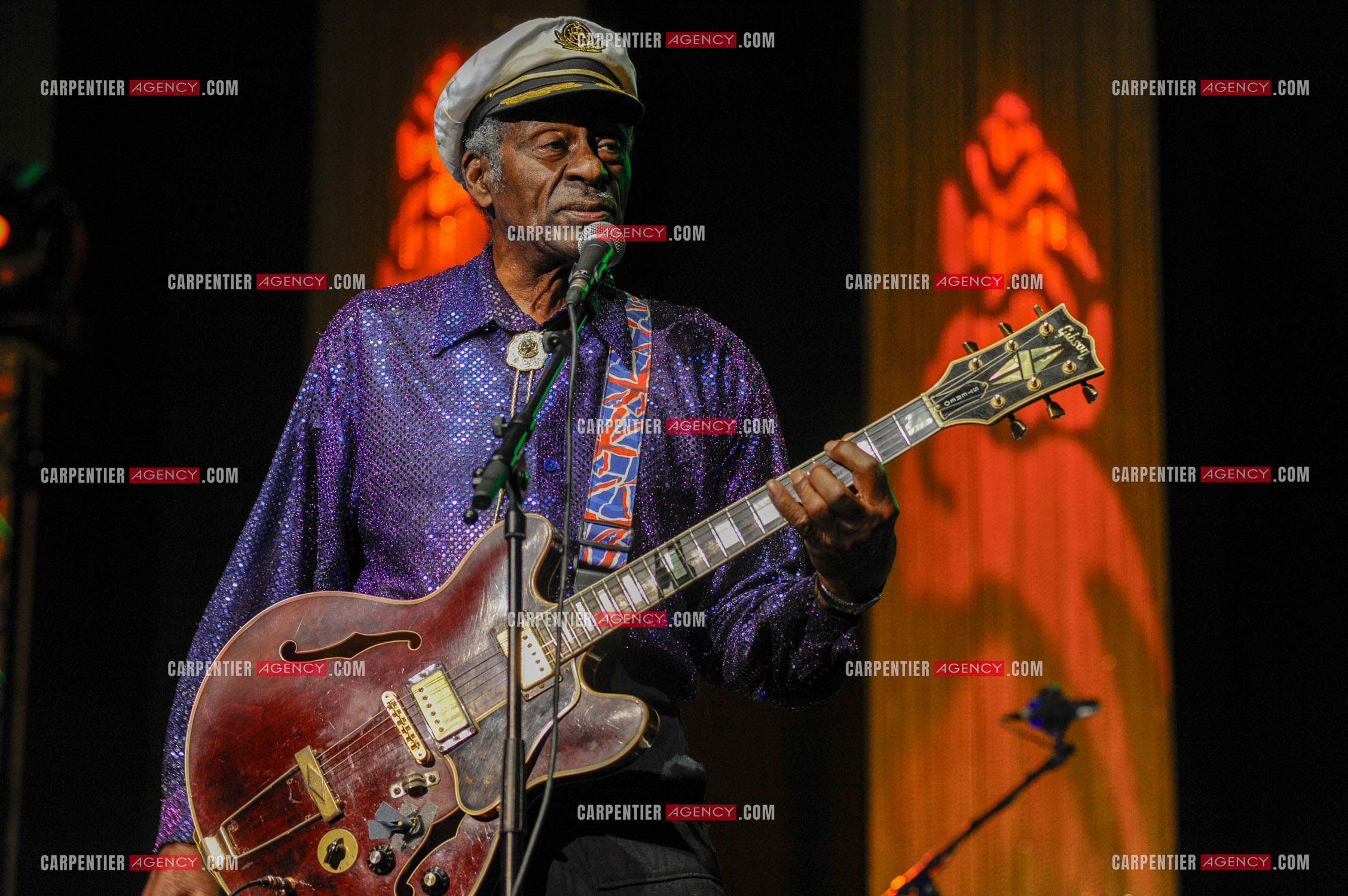 Le chanteur Américain Chuck Berry lors de son concert au Zénith de Paris le 14 Novembre 2008.   ( Exclusif )