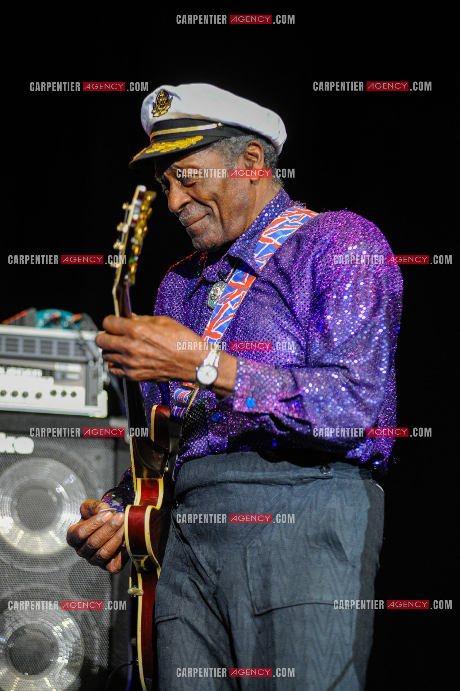 Le chanteur Américain Chuck Berry lors de son concert au Zénith de Paris le 14 Novembre 2008.   ( Exclusif )