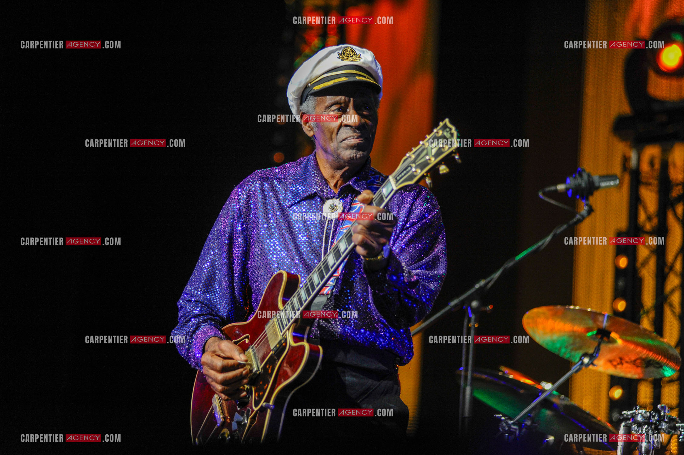 Le chanteur Américain Chuck Berry lors de son concert au Zénith de Paris le 14 Novembre 2008.   ( Exclusif )