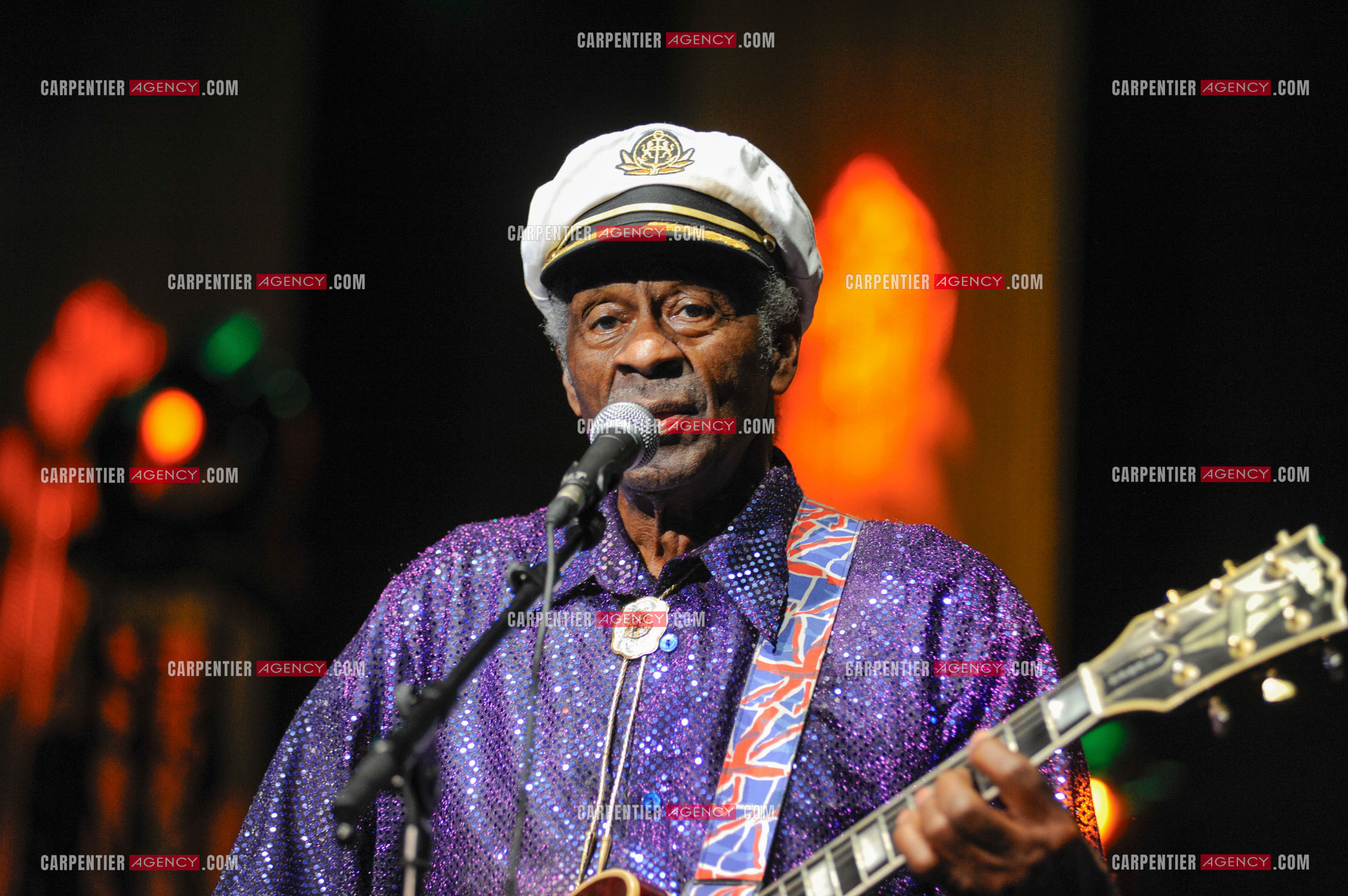 Le chanteur Américain Chuck Berry lors de son concert au Zénith de Paris le 14 Novembre 2008.   ( Exclusif )