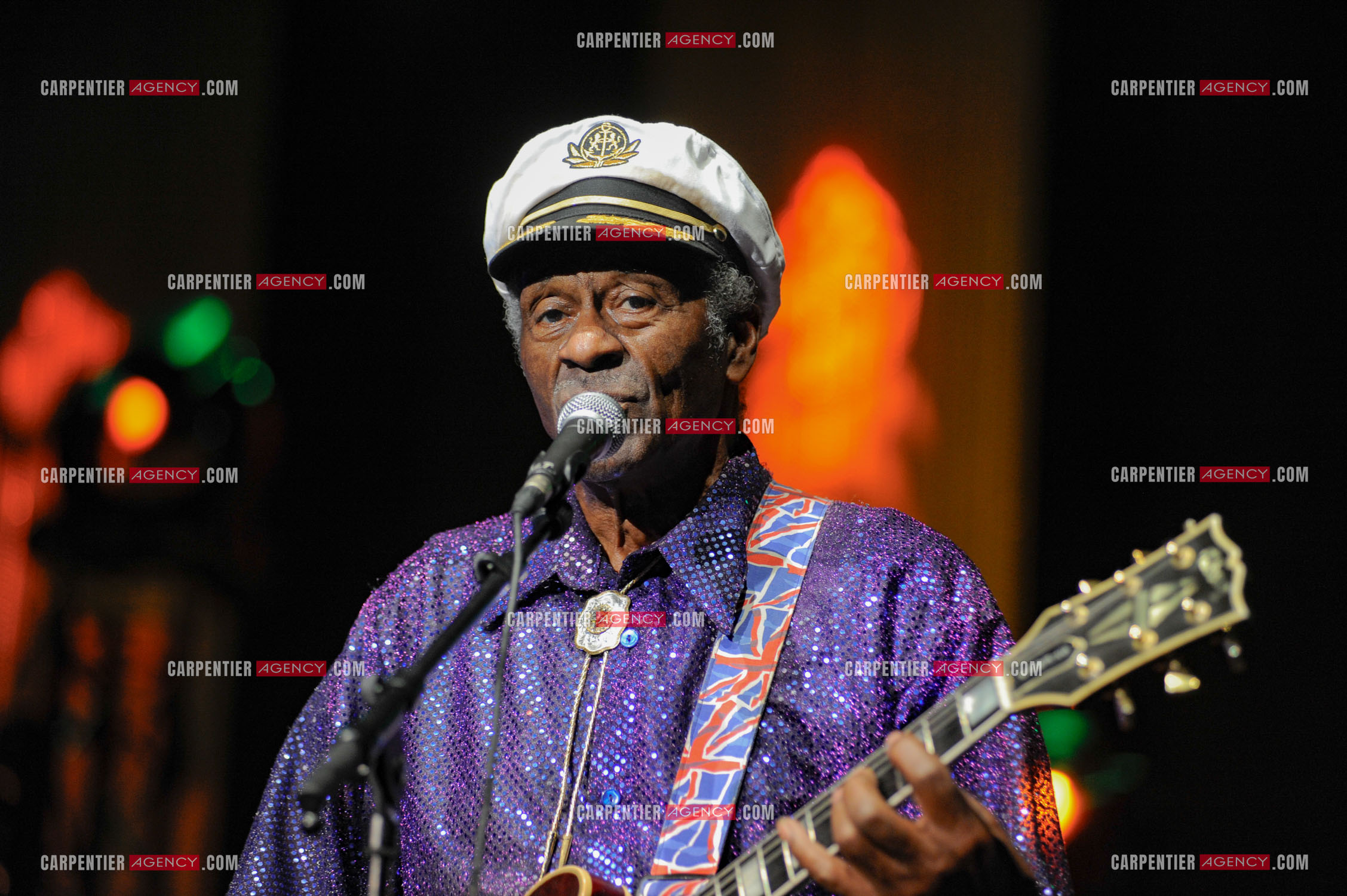 Le chanteur Américain Chuck Berry lors de son concert au Zénith de Paris le 14 Novembre 2008.   ( Exclusif )