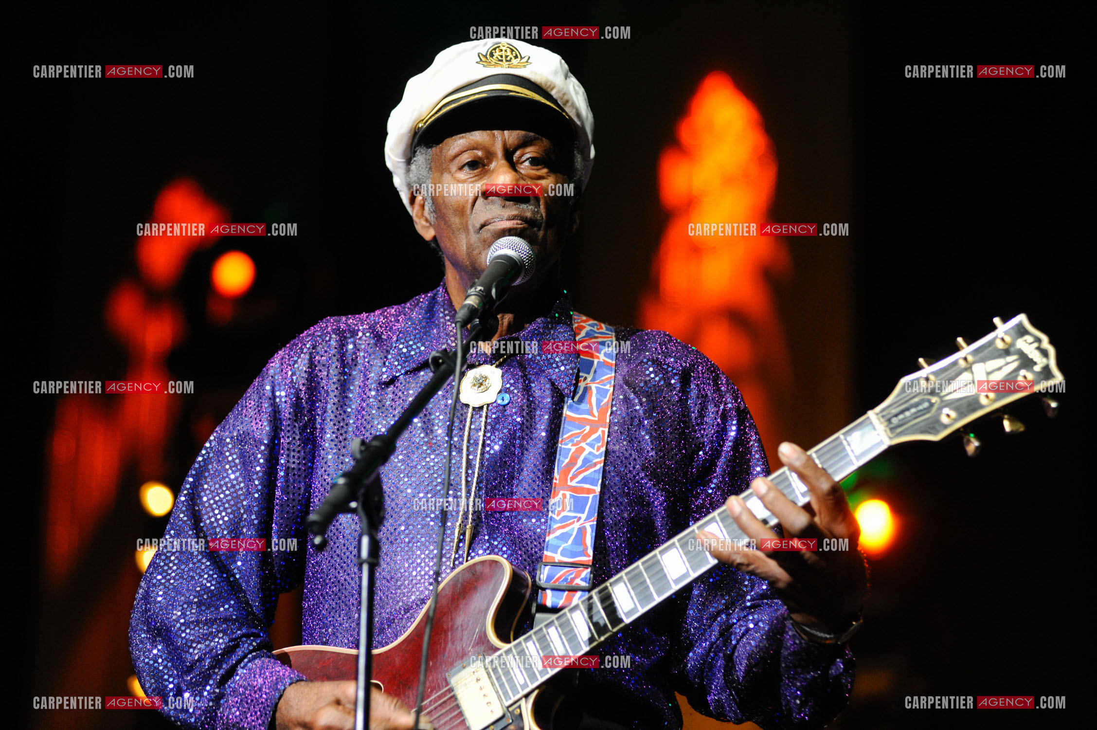 Le chanteur Américain Chuck Berry lors de son concert au Zénith de Paris le 14 Novembre 2008.   ( Exclusif )