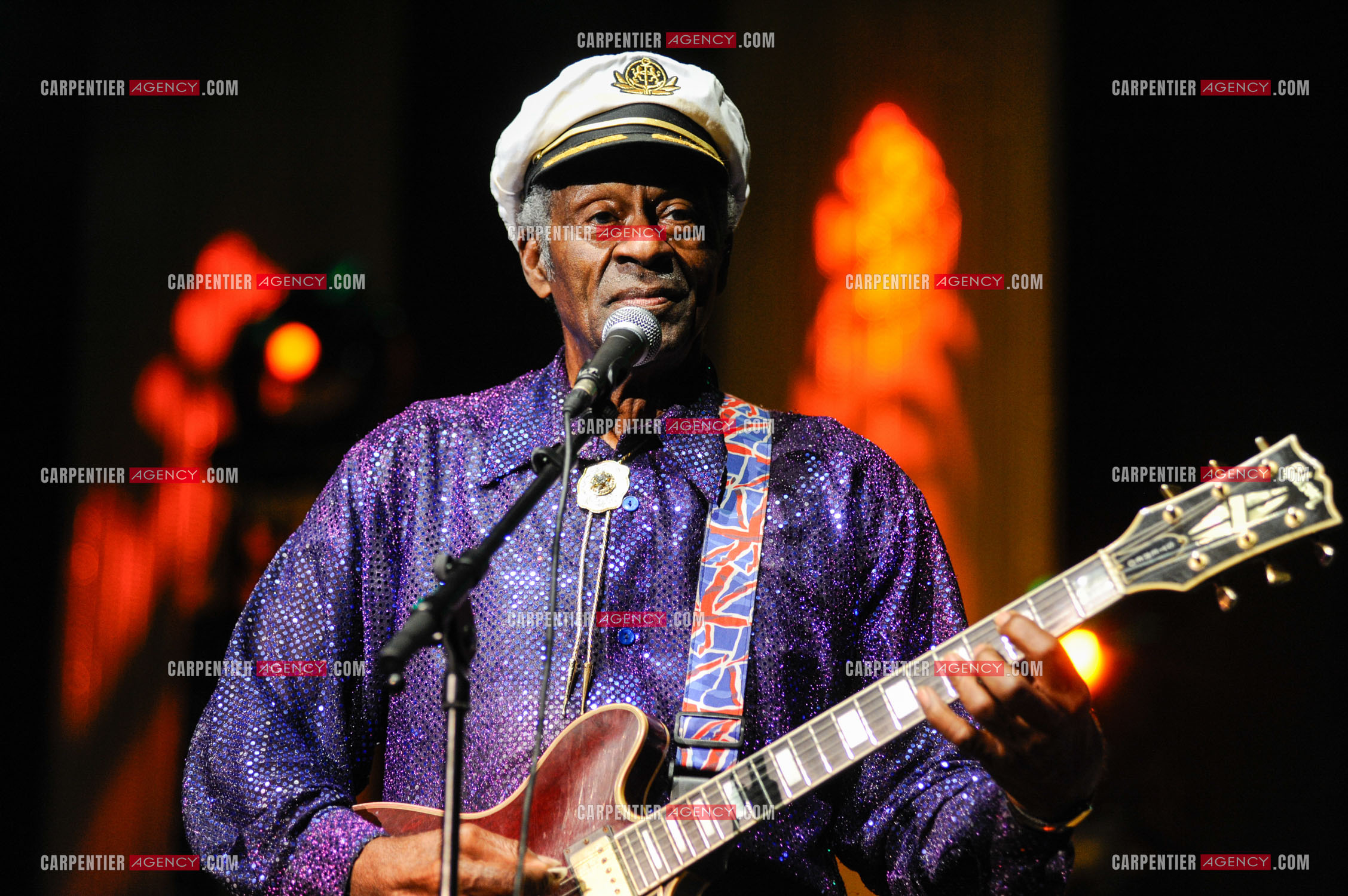 Le chanteur Américain Chuck Berry lors de son concert au Zénith de Paris le 14 Novembre 2008.   ( Exclusif )