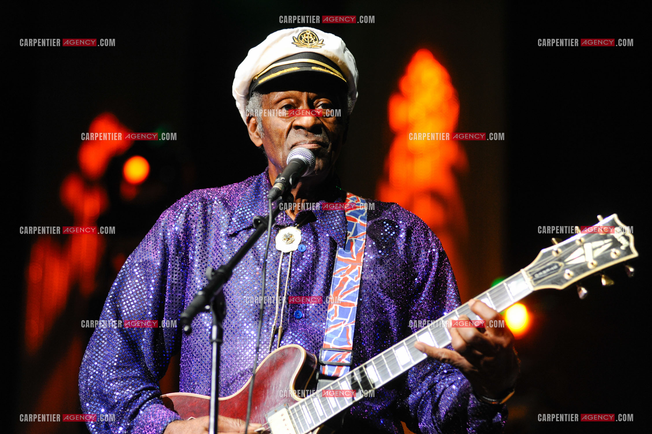 Le chanteur Américain Chuck Berry lors de son concert au Zénith de Paris le 14 Novembre 2008.   ( Exclusif )