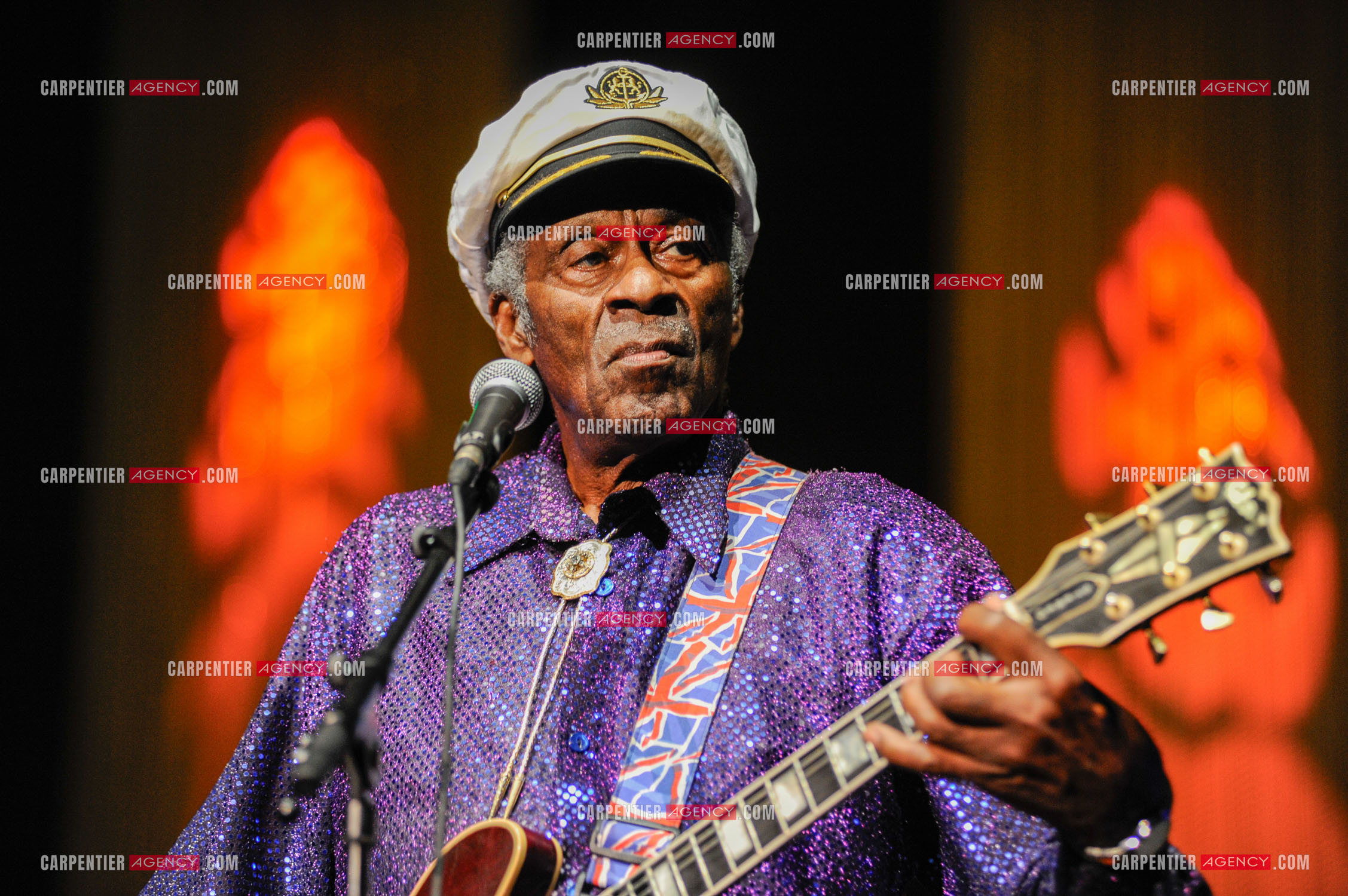 Le chanteur Américain Chuck Berry lors de son concert au Zénith de Paris le 14 Novembre 2008.   ( Exclusif )