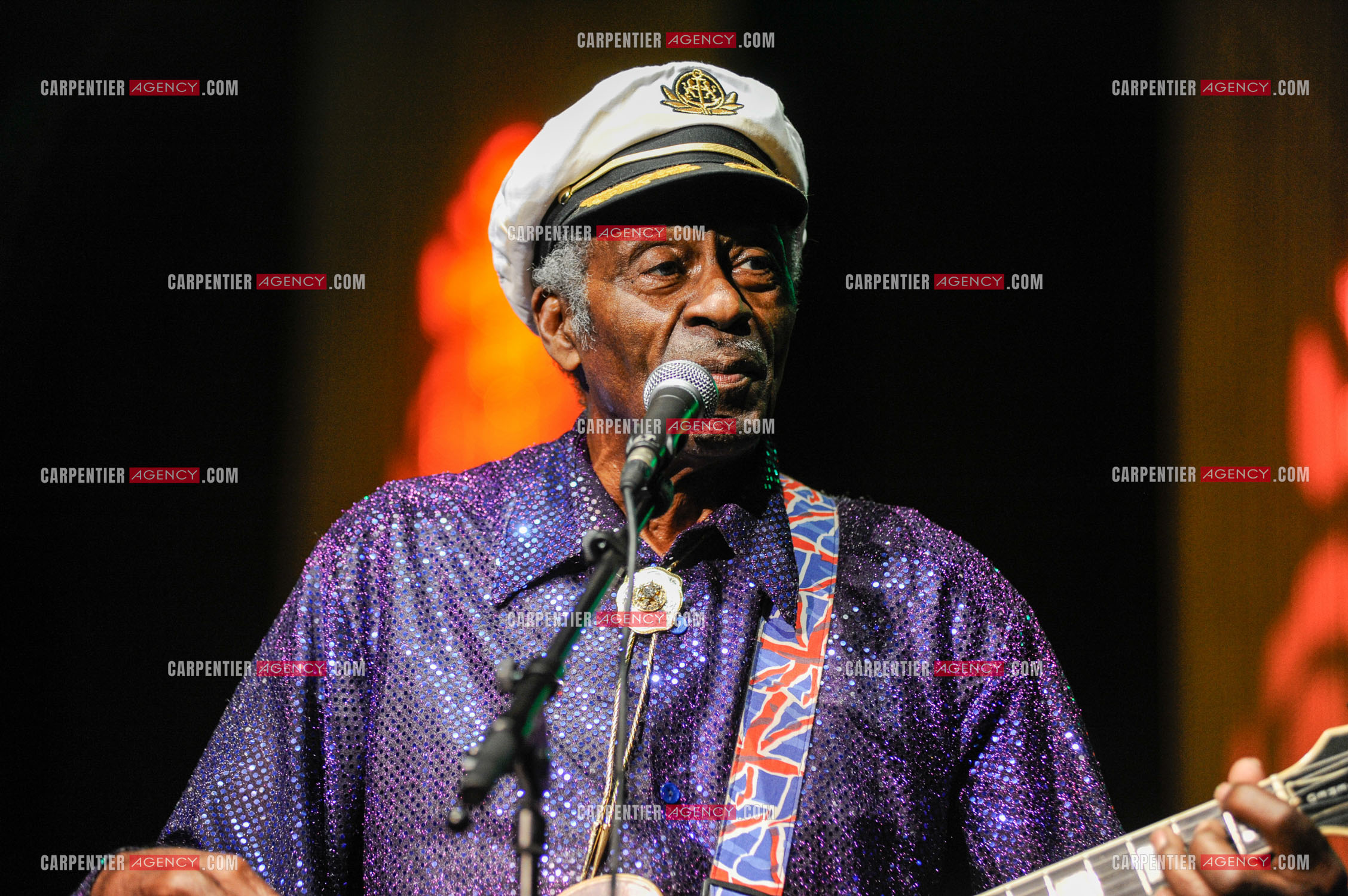 Le chanteur Américain Chuck Berry lors de son concert au Zénith de Paris le 14 Novembre 2008.   ( Exclusif )