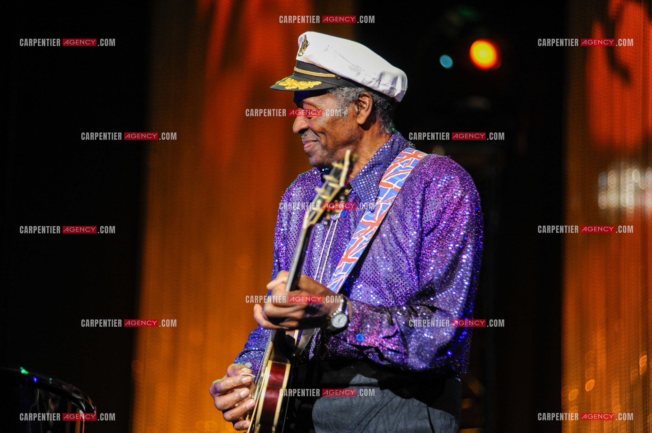 Le chanteur Américain Chuck Berry lors de son concert au Zénith de Paris le 14 Novembre 2008.   ( Exclusif )