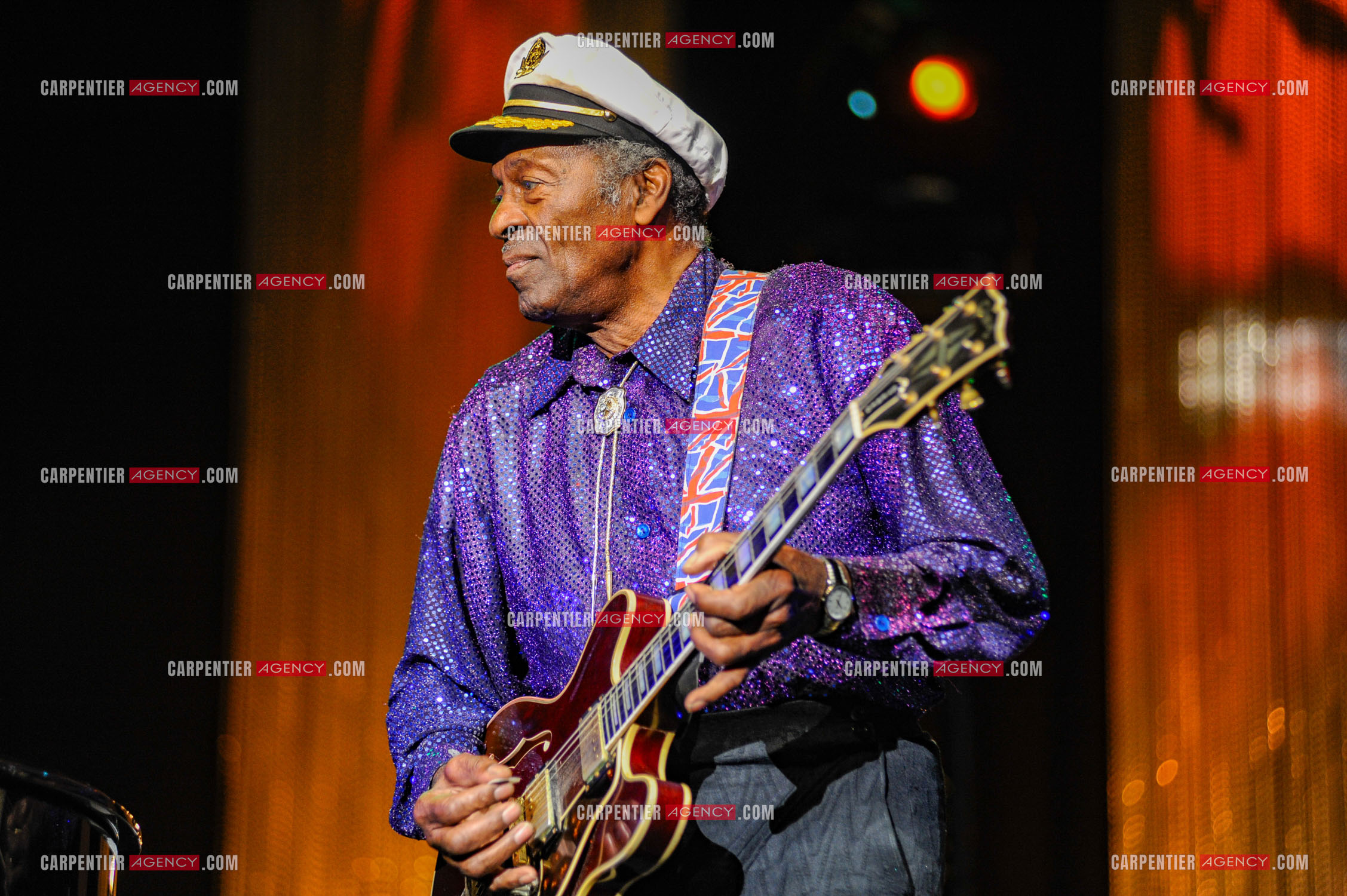Le chanteur Américain Chuck Berry lors de son concert au Zénith de Paris le 14 Novembre 2008.   ( Exclusif )