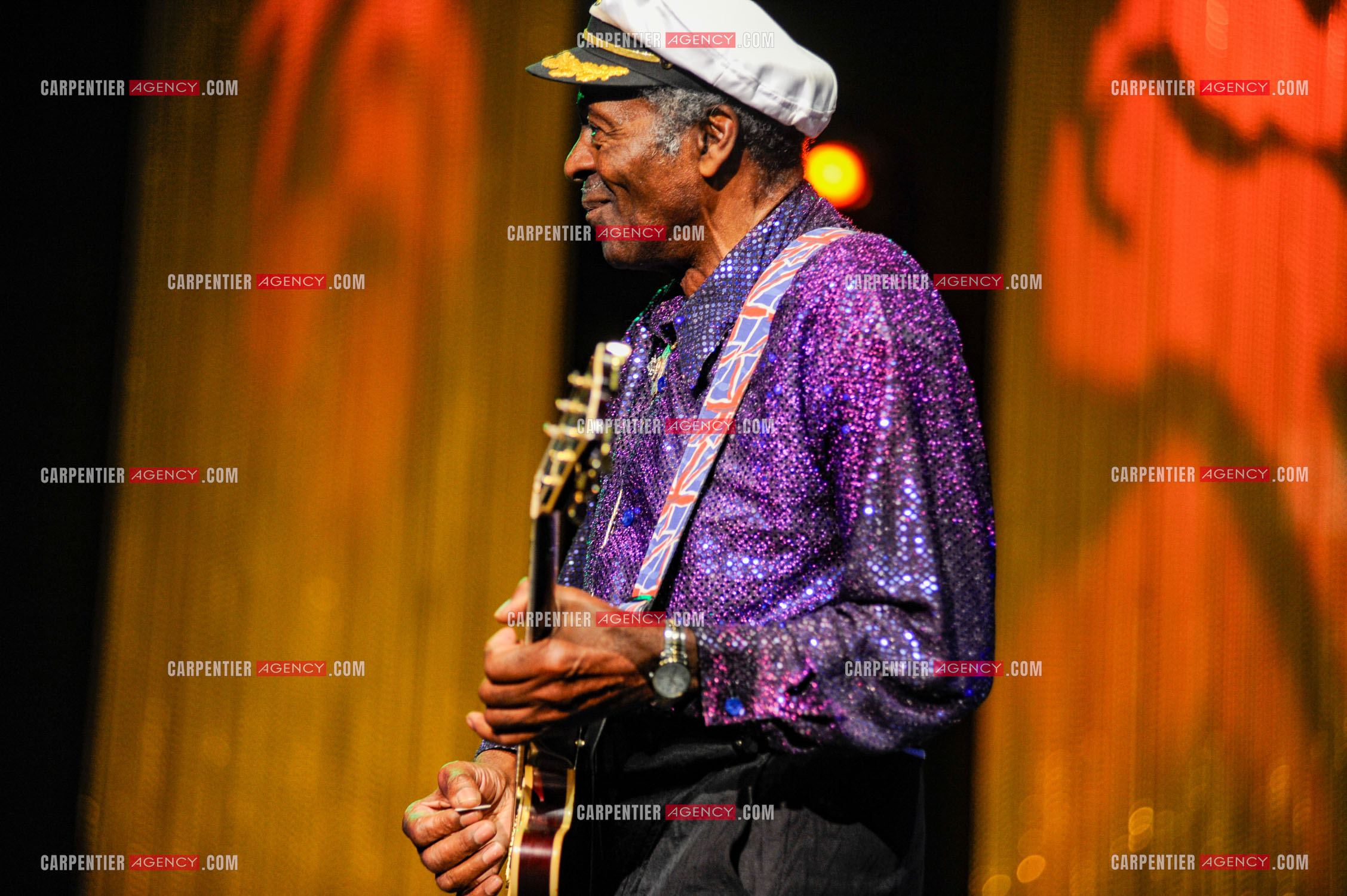 Le chanteur Américain Chuck Berry lors de son concert au Zénith de Paris le 14 Novembre 2008.   ( Exclusif )
