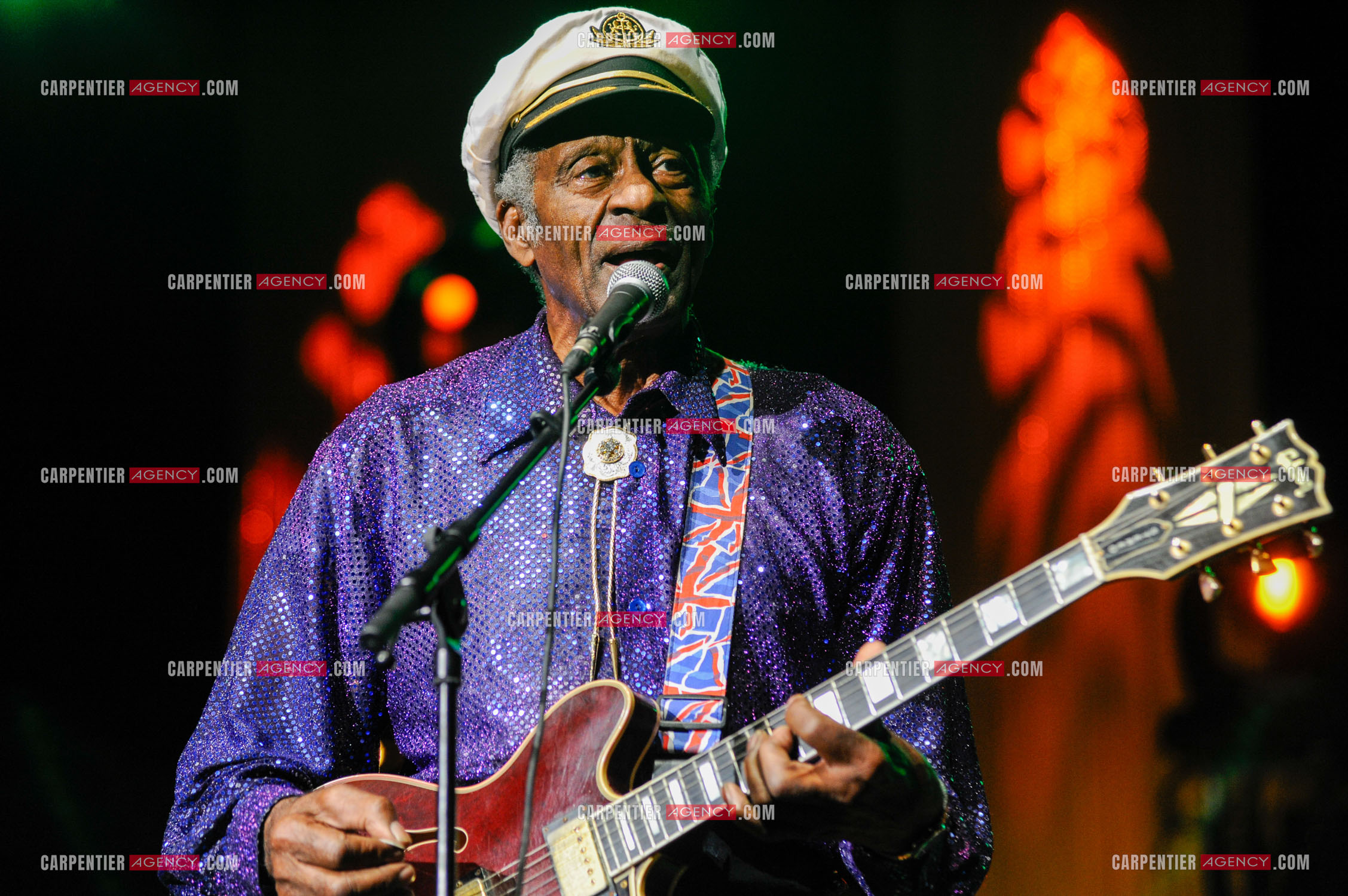 Le chanteur Américain Chuck Berry lors de son concert au Zénith de Paris le 14 Novembre 2008.   ( Exclusif )