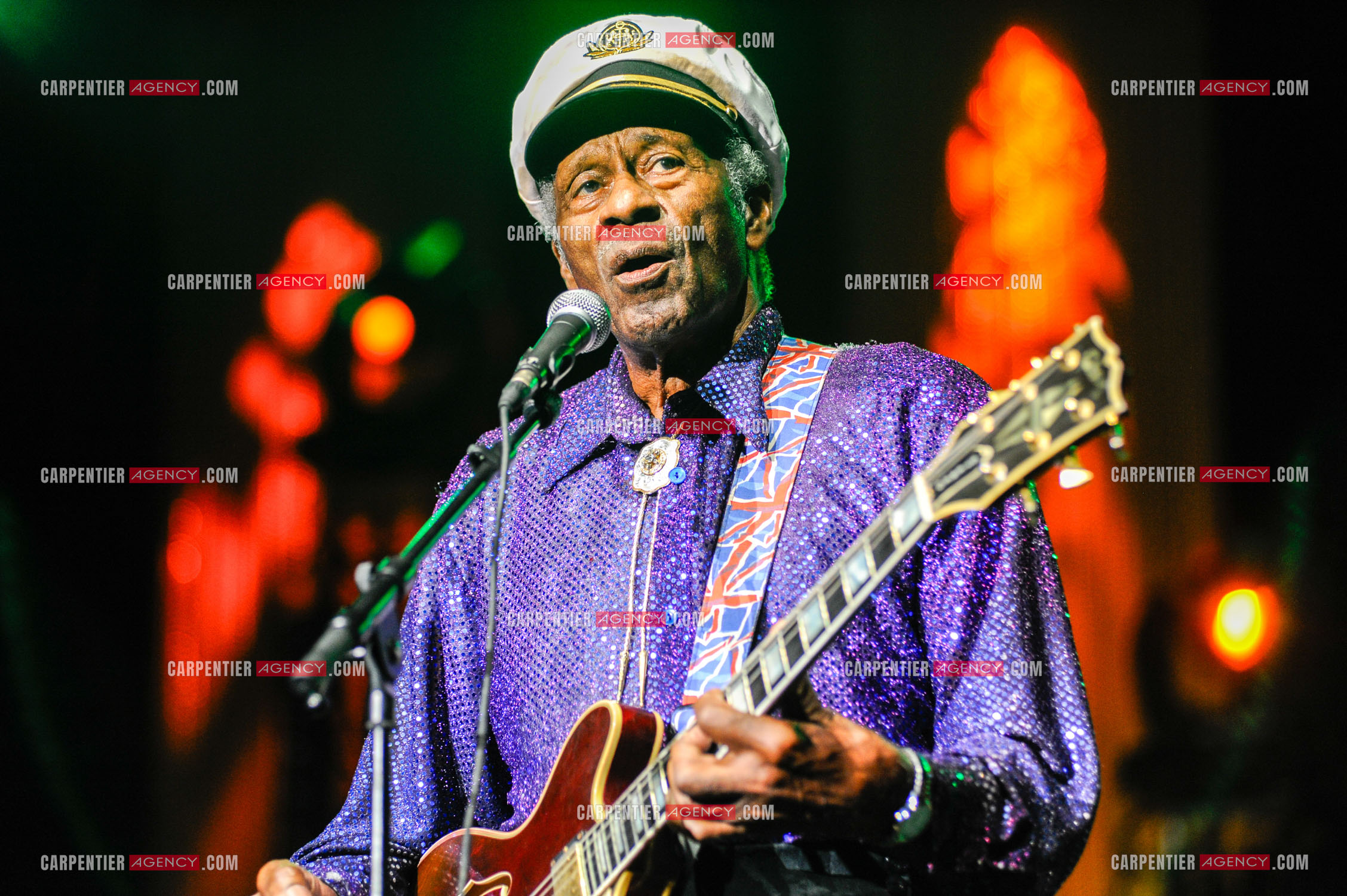 Le chanteur Américain Chuck Berry lors de son concert au Zénith de Paris le 14 Novembre 2008.   ( Exclusif )