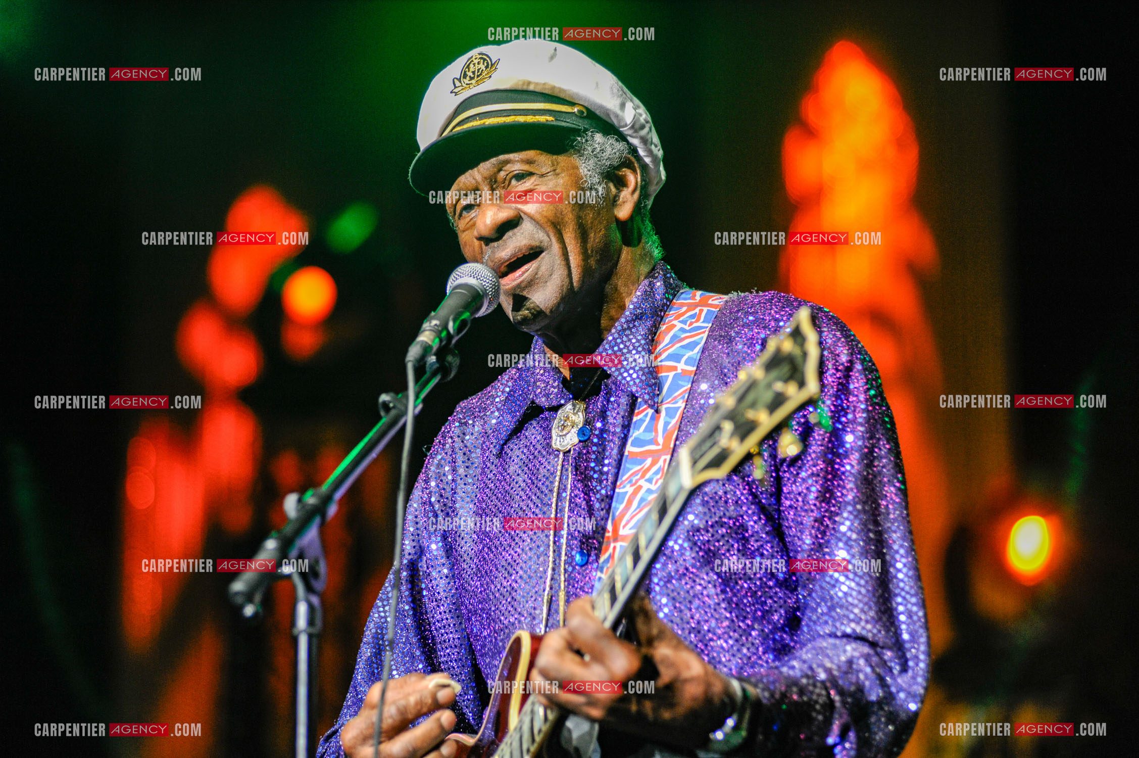 Le chanteur Américain Chuck Berry lors de son concert au Zénith de Paris le 14 Novembre 2008.   ( Exclusif )