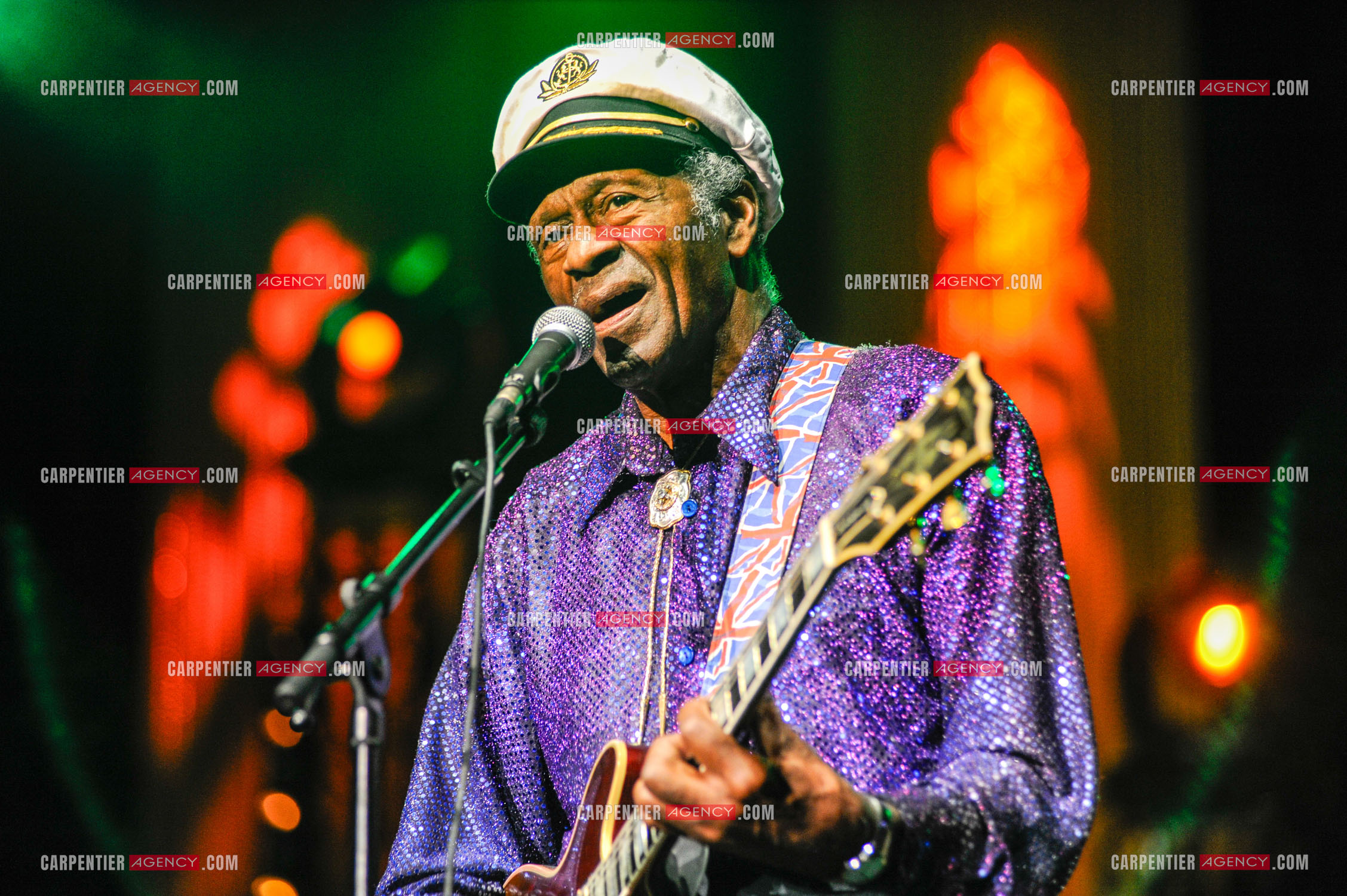 Le chanteur Américain Chuck Berry lors de son concert au Zénith de Paris le 14 Novembre 2008.   ( Exclusif )