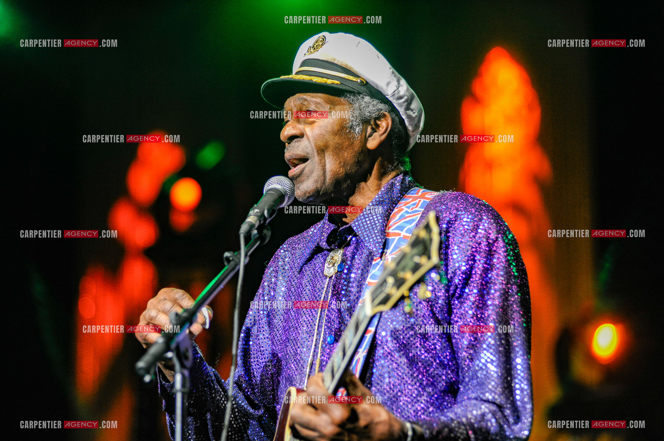 Le chanteur Américain Chuck Berry lors de son concert au Zénith de Paris le 14 Novembre 2008.   ( Exclusif )