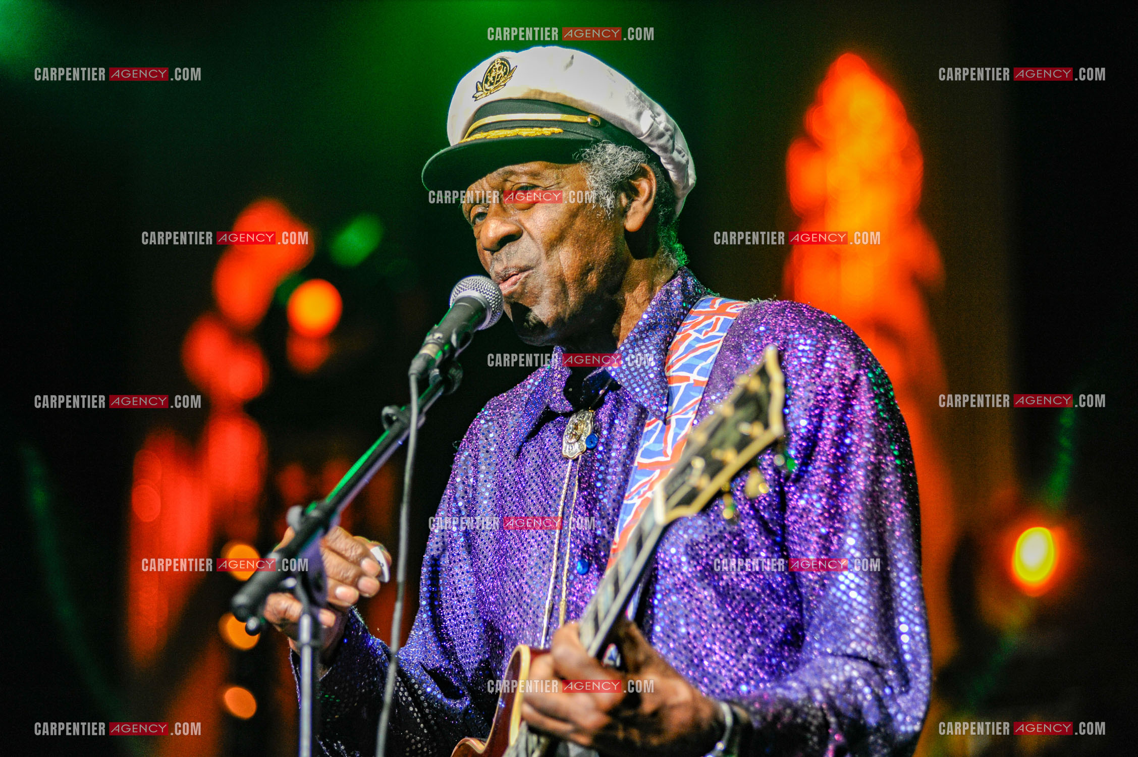 Le chanteur Américain Chuck Berry lors de son concert au Zénith de Paris le 14 Novembre 2008.   ( Exclusif )