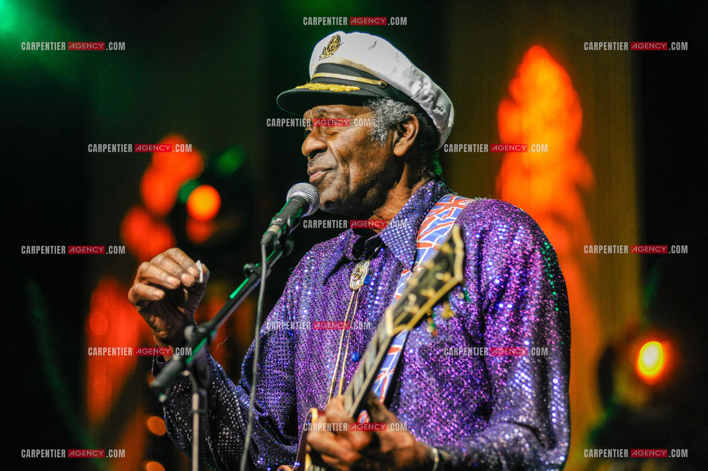 Le chanteur Américain Chuck Berry lors de son concert au Zénith de Paris le 14 Novembre 2008.   ( Exclusif )