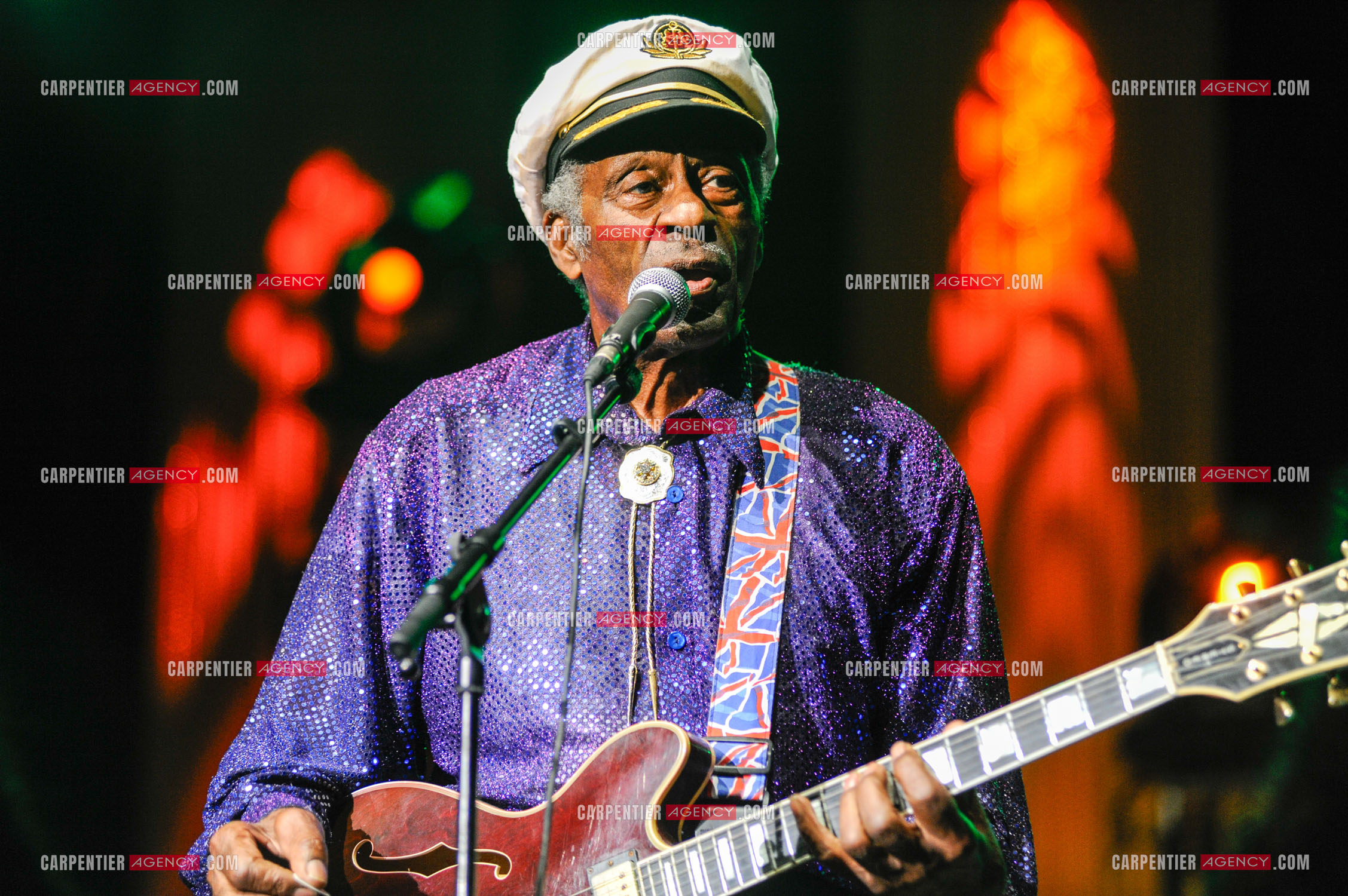 Le chanteur Américain Chuck Berry lors de son concert au Zénith de Paris le 14 Novembre 2008.   ( Exclusif )