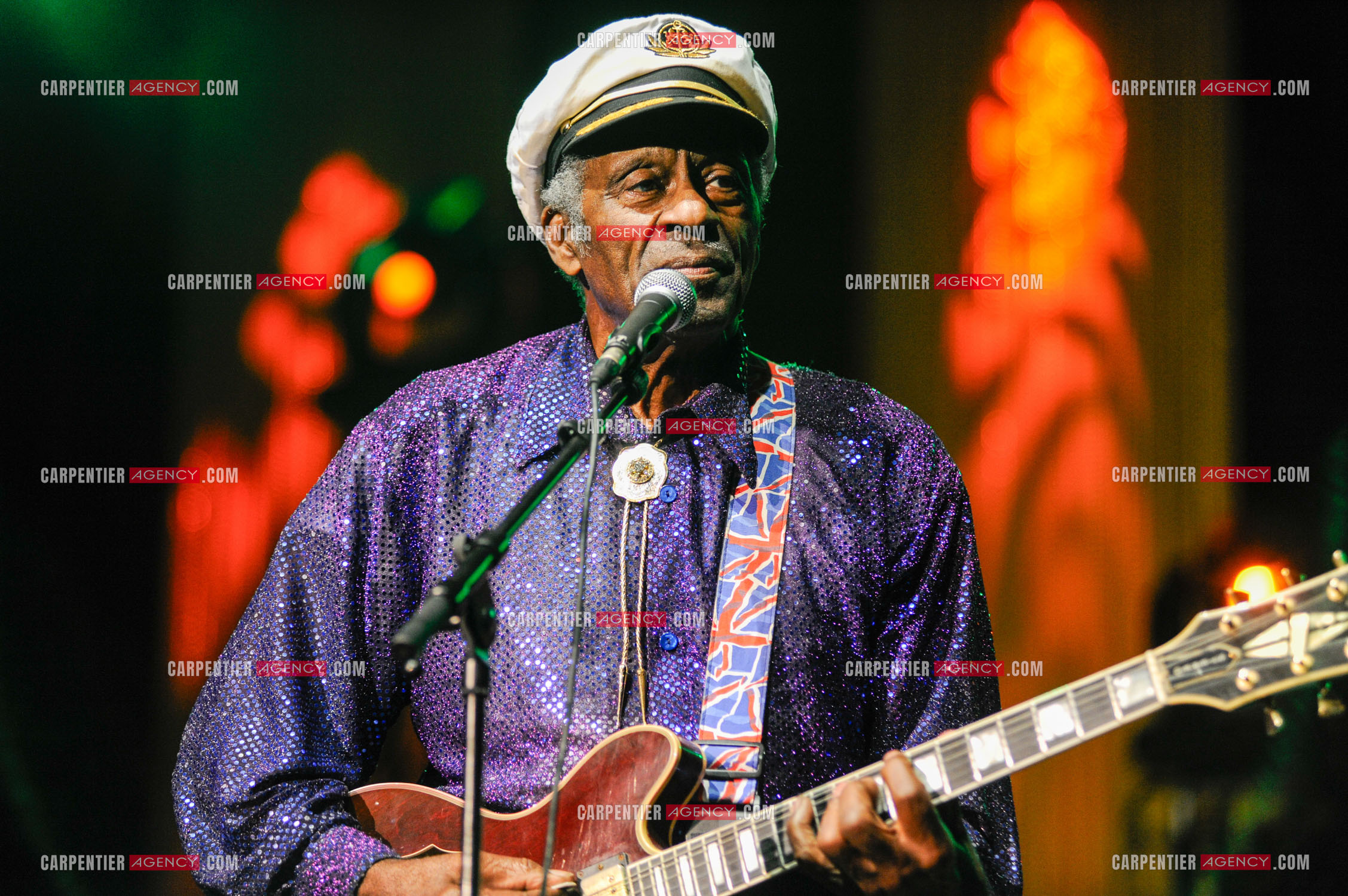 Le chanteur Américain Chuck Berry lors de son concert au Zénith de Paris le 14 Novembre 2008.   ( Exclusif )