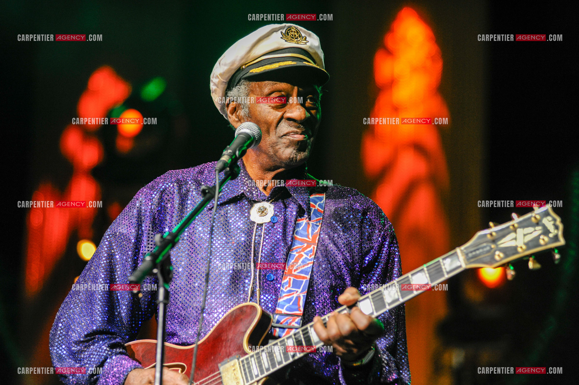 Le chanteur Américain Chuck Berry lors de son concert au Zénith de Paris le 14 Novembre 2008.   ( Exclusif )