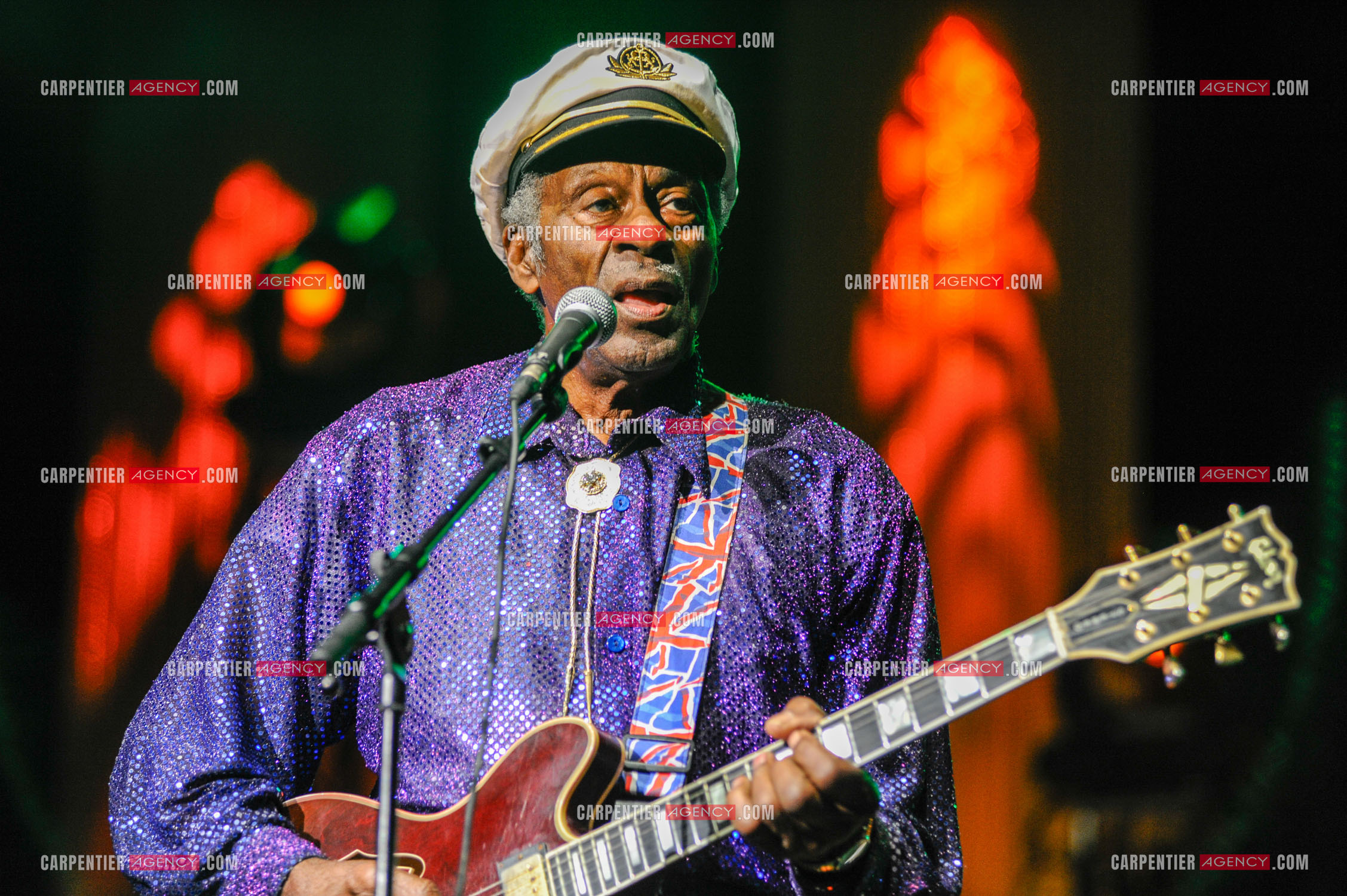 Le chanteur Américain Chuck Berry lors de son concert au Zénith de Paris le 14 Novembre 2008.   ( Exclusif )