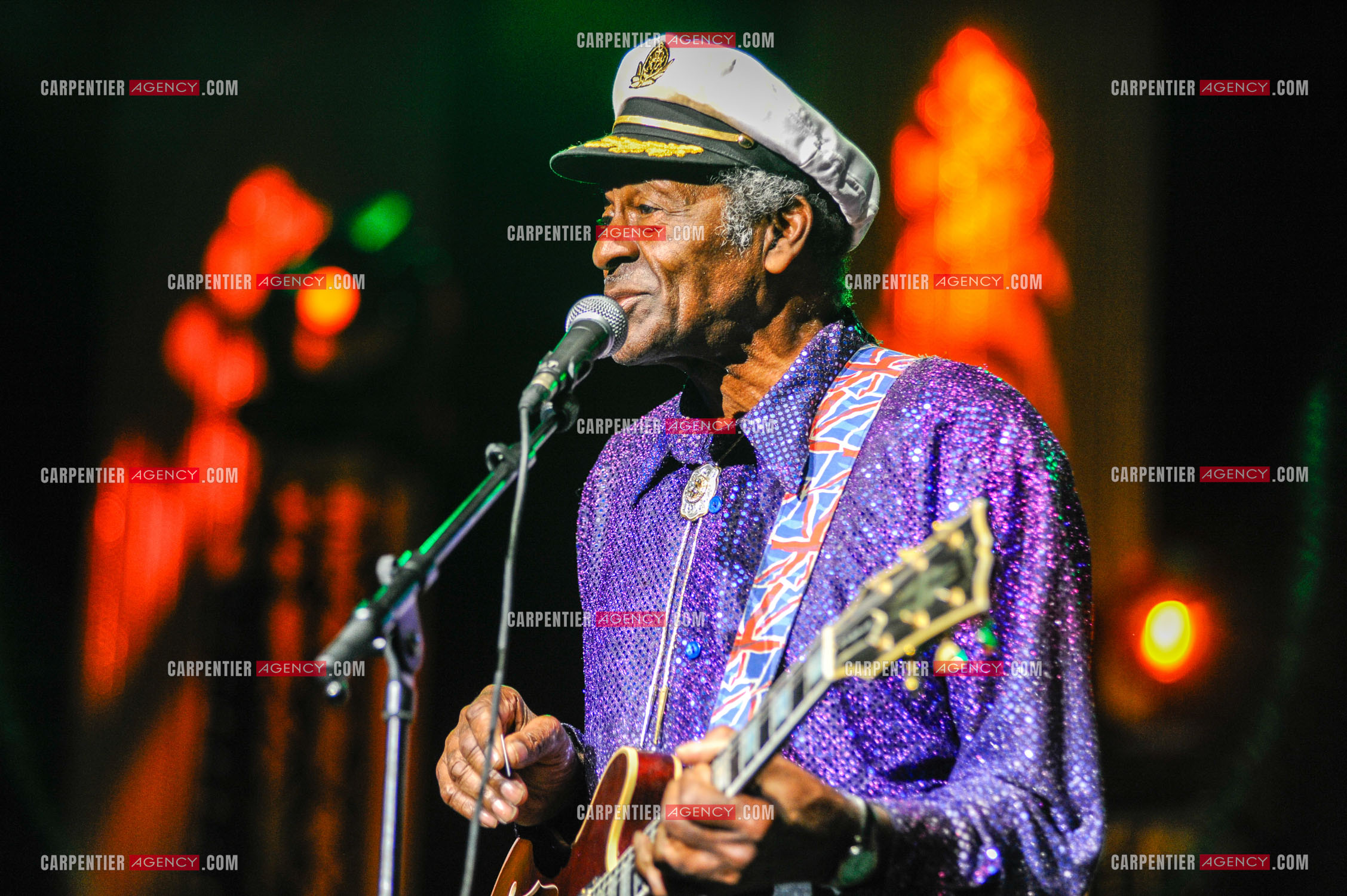 Le chanteur Américain Chuck Berry lors de son concert au Zénith de Paris le 14 Novembre 2008.   ( Exclusif )