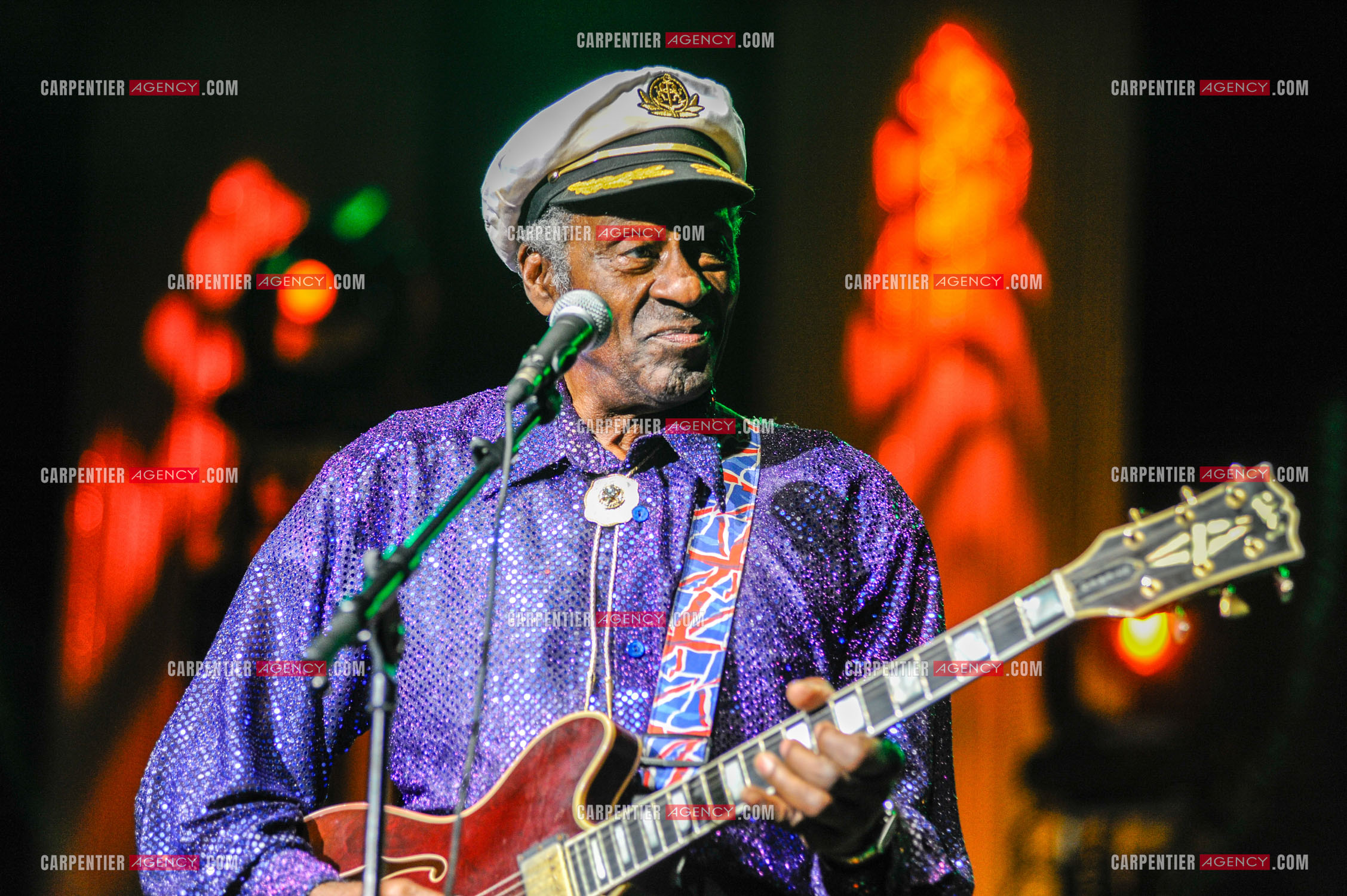 Le chanteur Américain Chuck Berry lors de son concert au Zénith de Paris le 14 Novembre 2008.   ( Exclusif )