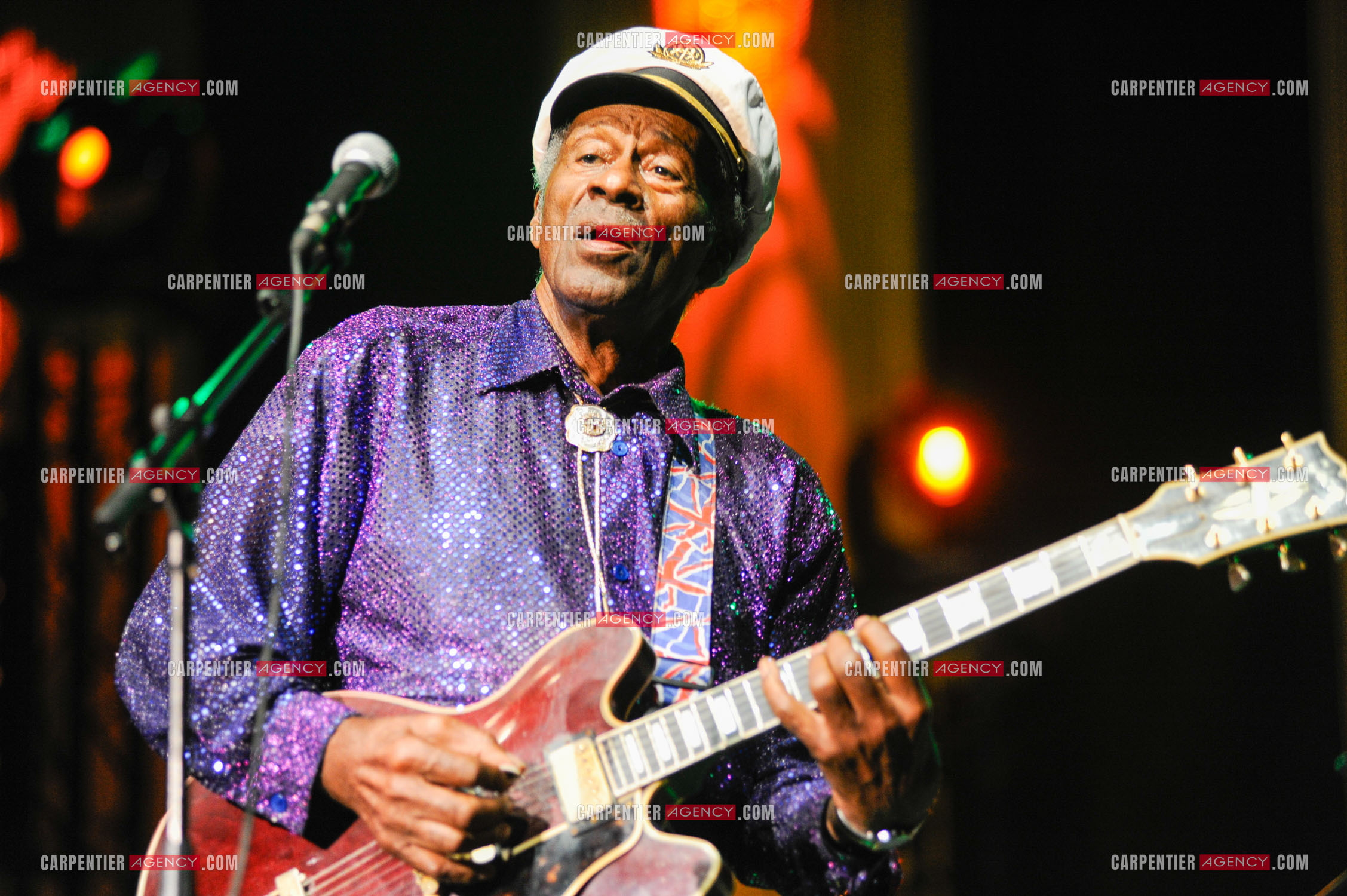 Le chanteur Américain Chuck Berry lors de son concert au Zénith de Paris le 14 Novembre 2008.   ( Exclusif )